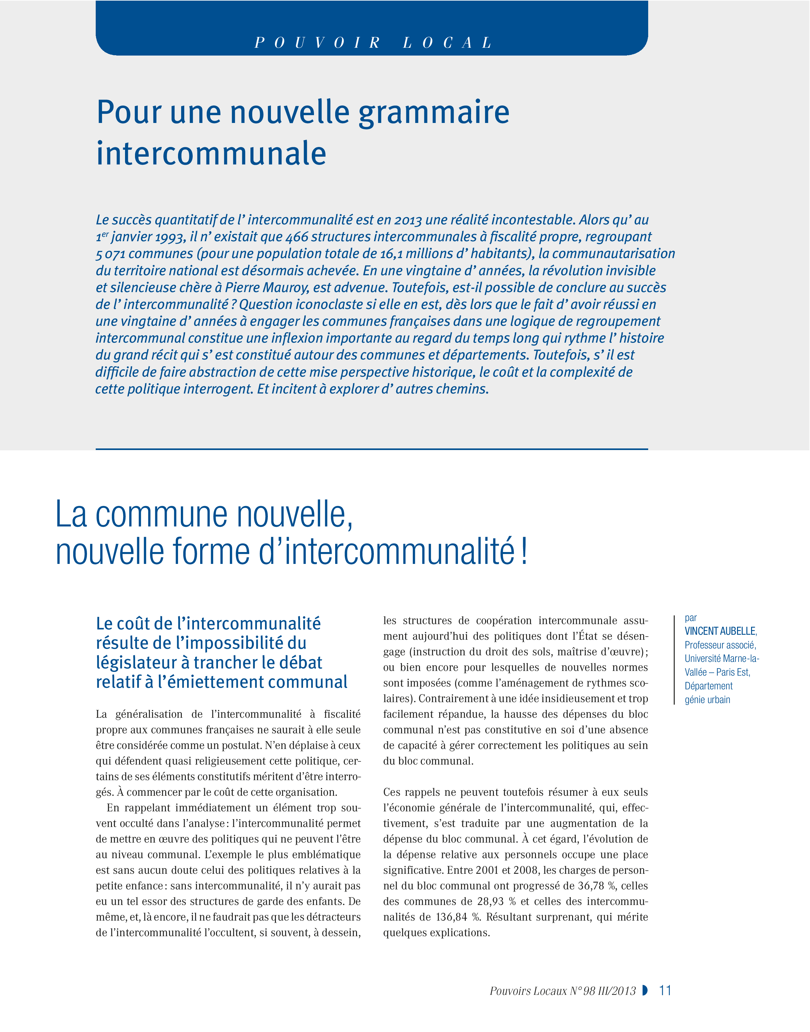 Article : La commune nouvelle, nouvelle forme d’intercommunalité !