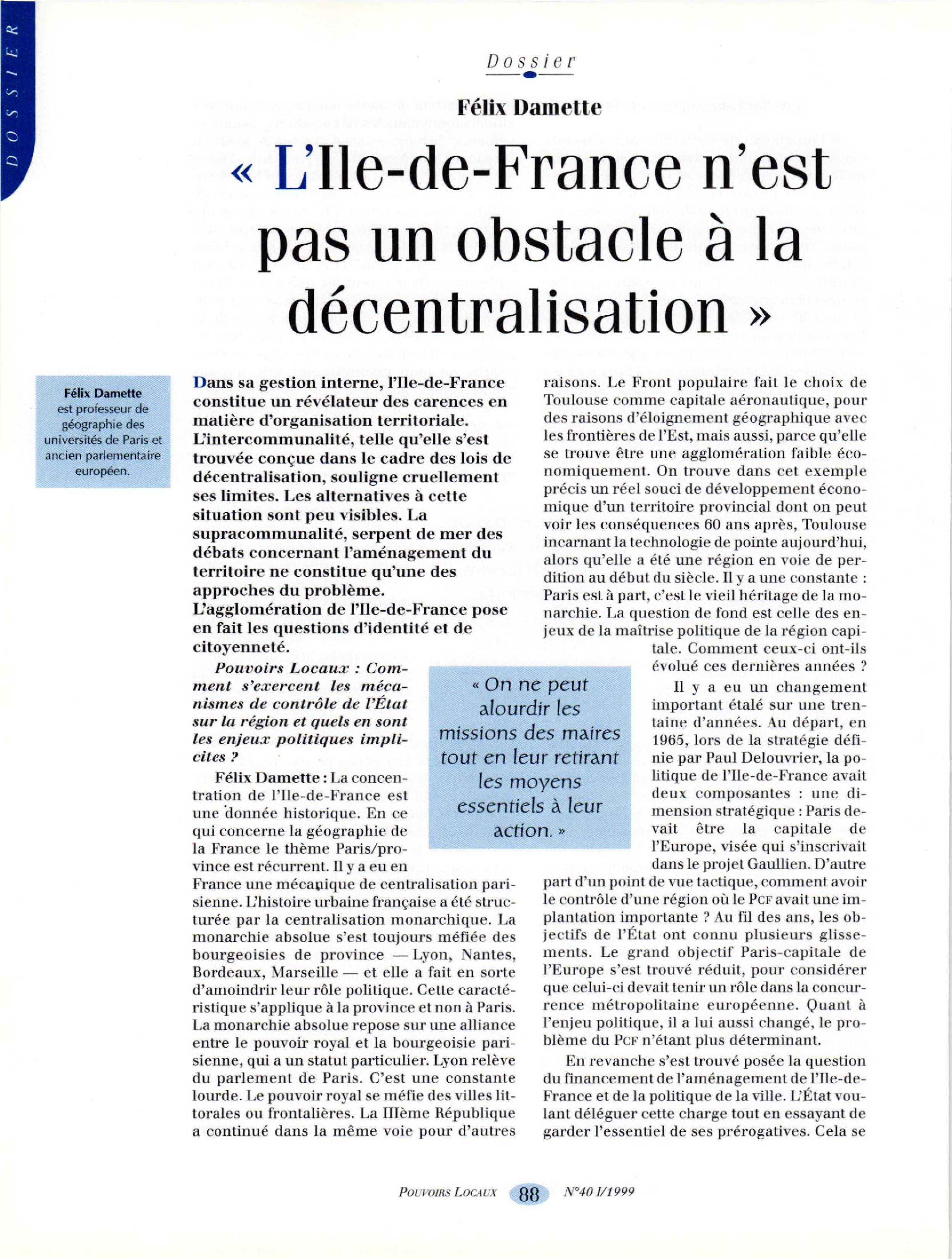 Article : Entretien avec Félix Damette