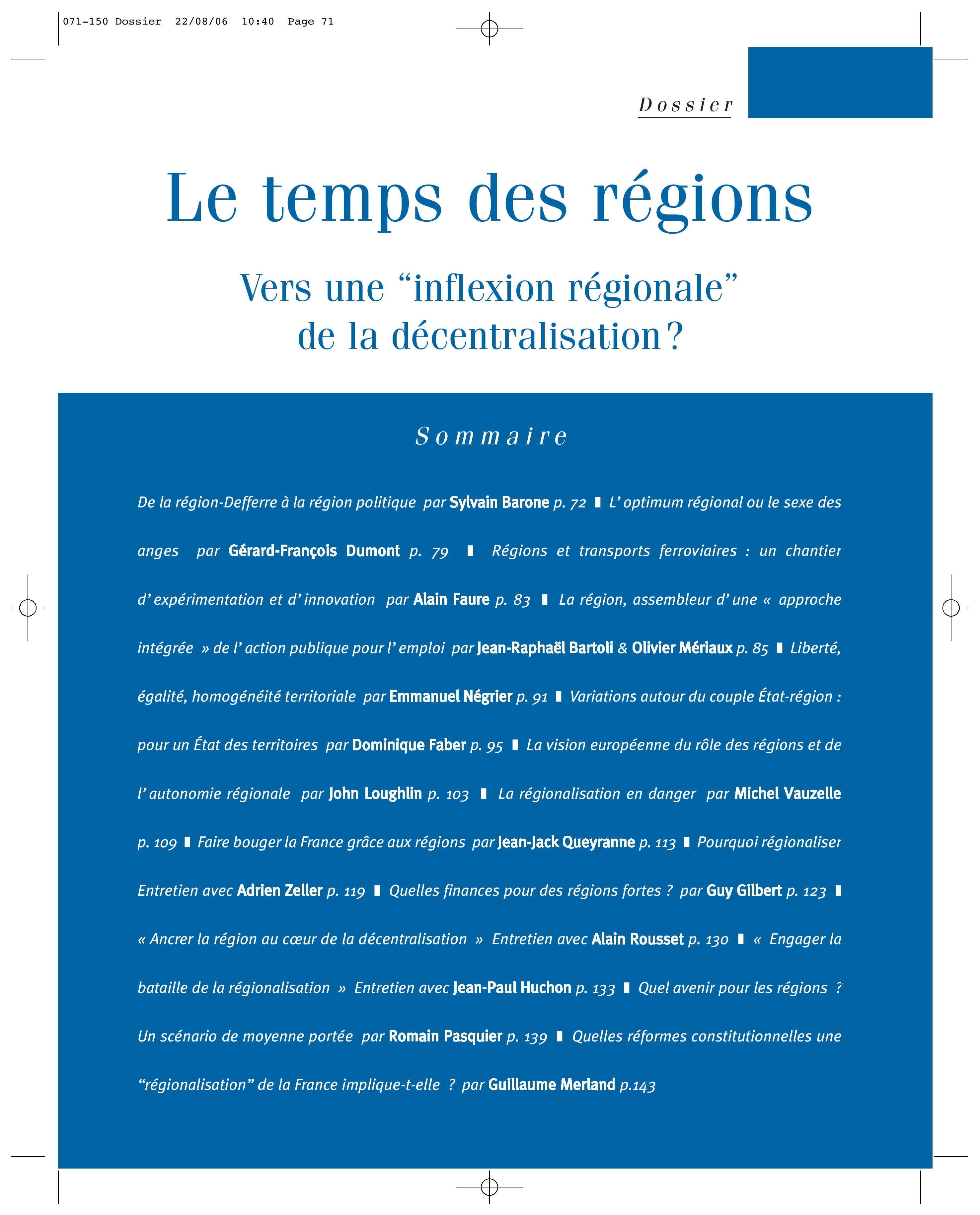 Article : De la région-Defferre à la région politique