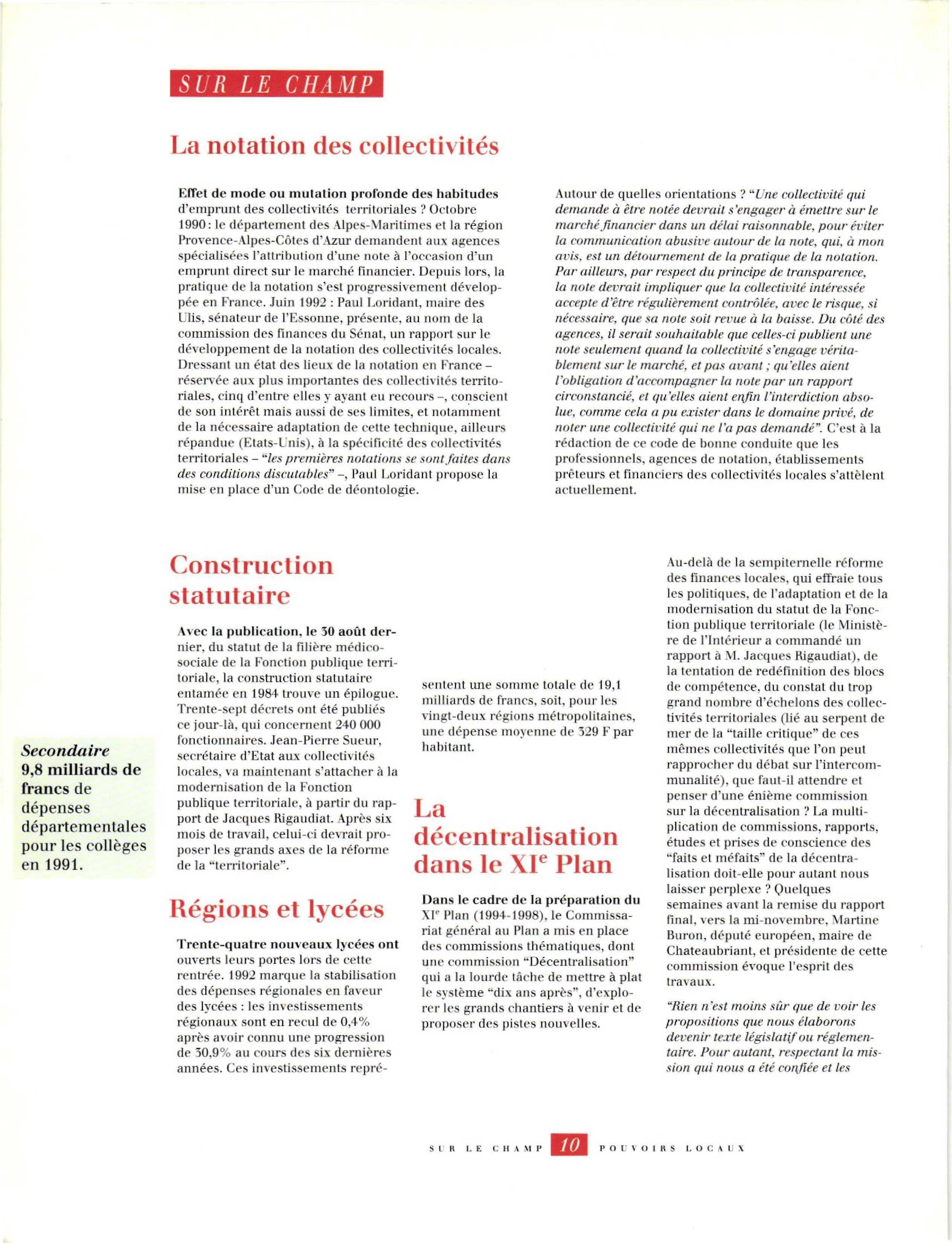 Article : Construction statutaire