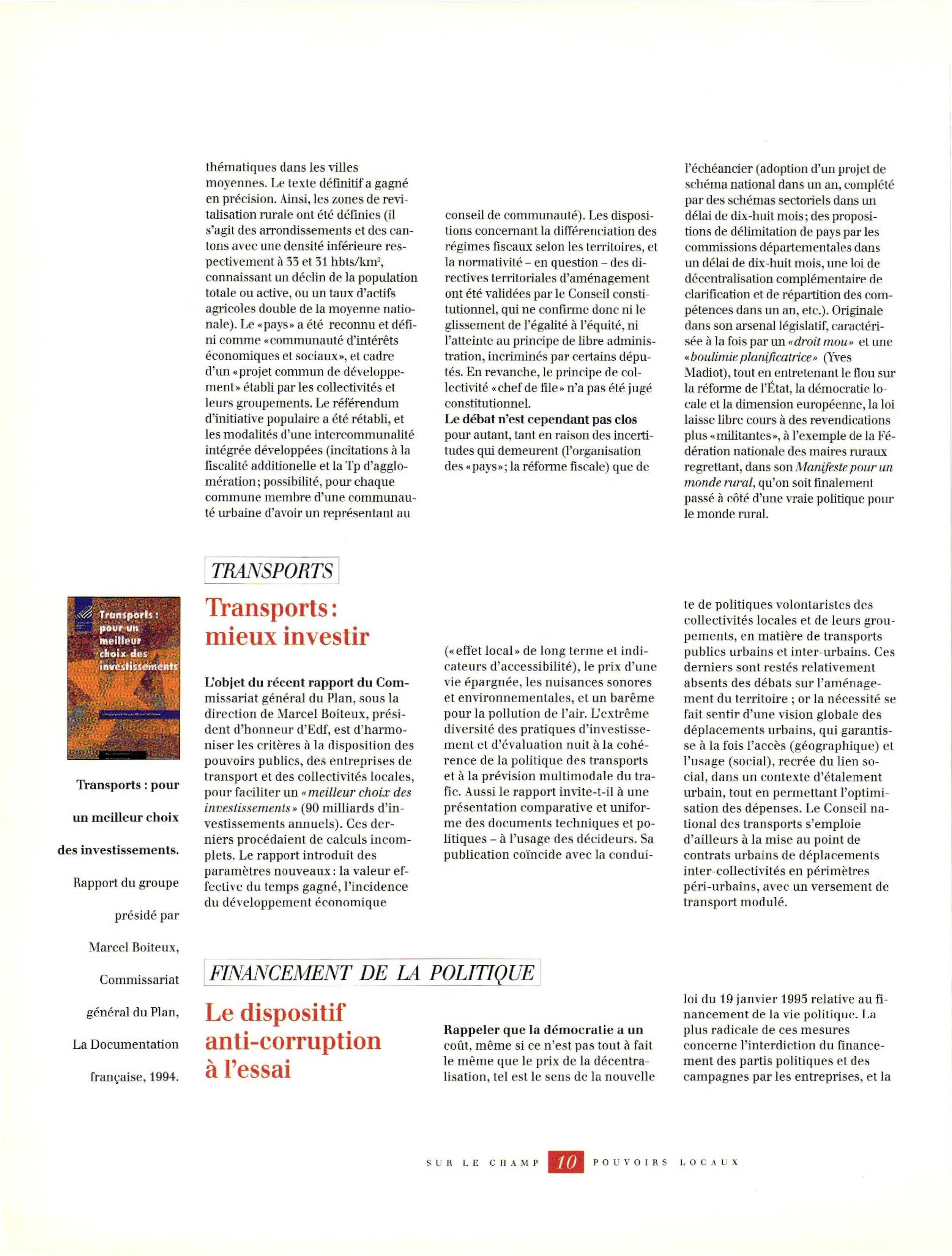 Article : Transports : mieux investir