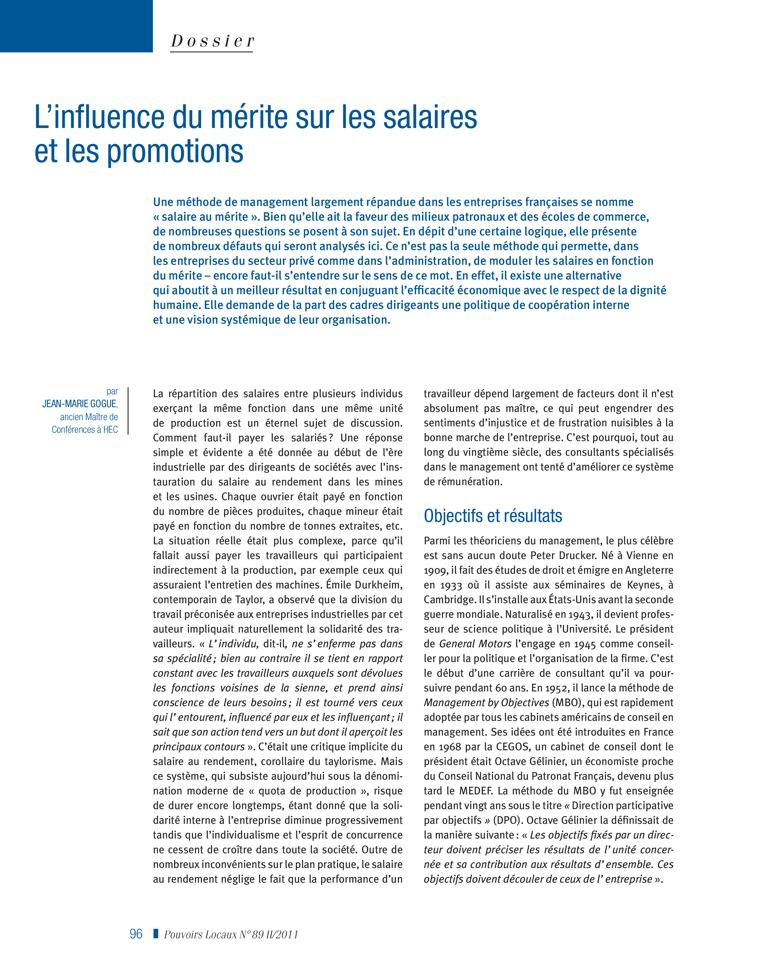 Article : L’influence du mérite sur les salaires et les promotions