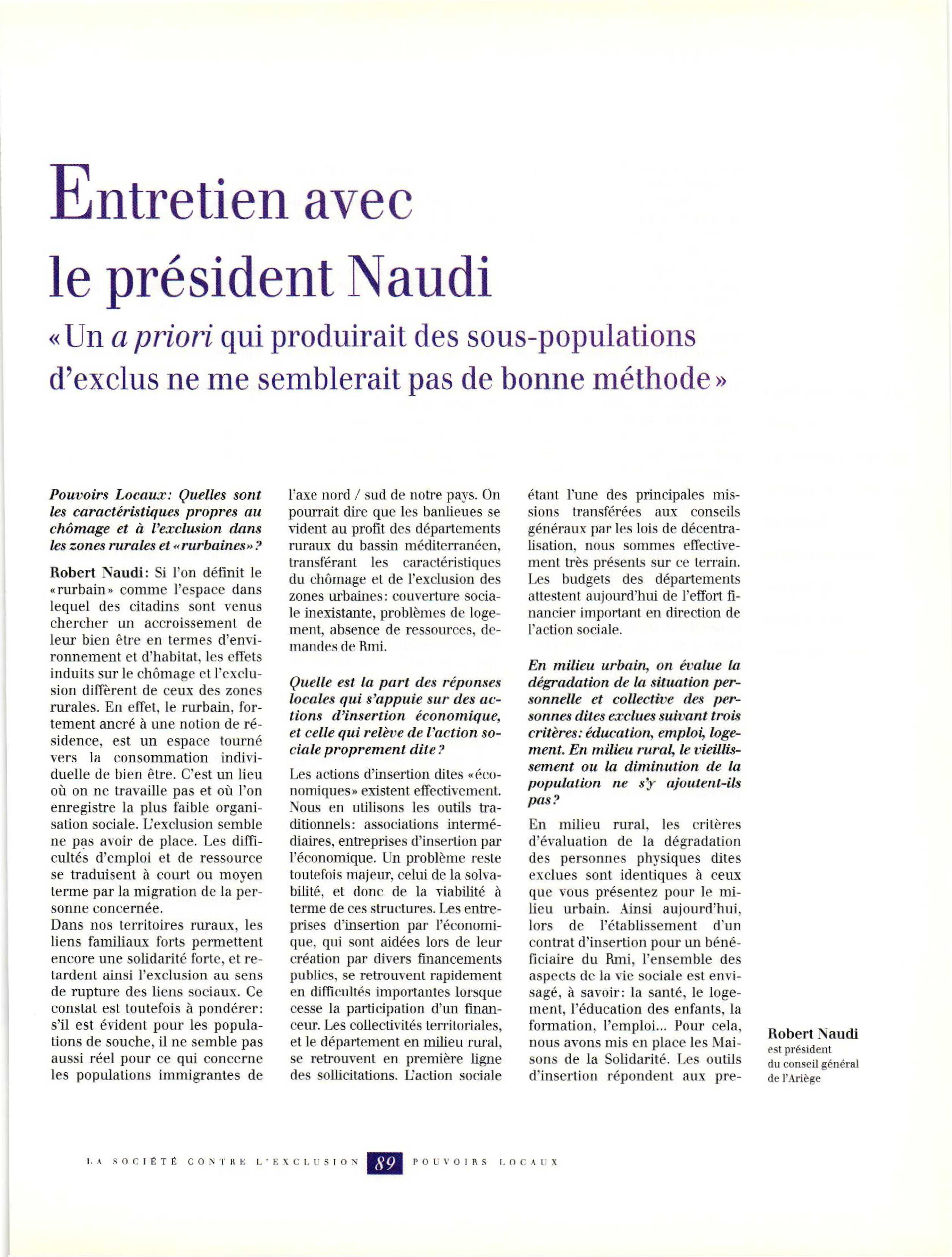 Article : Entretien avec le Naudi R.