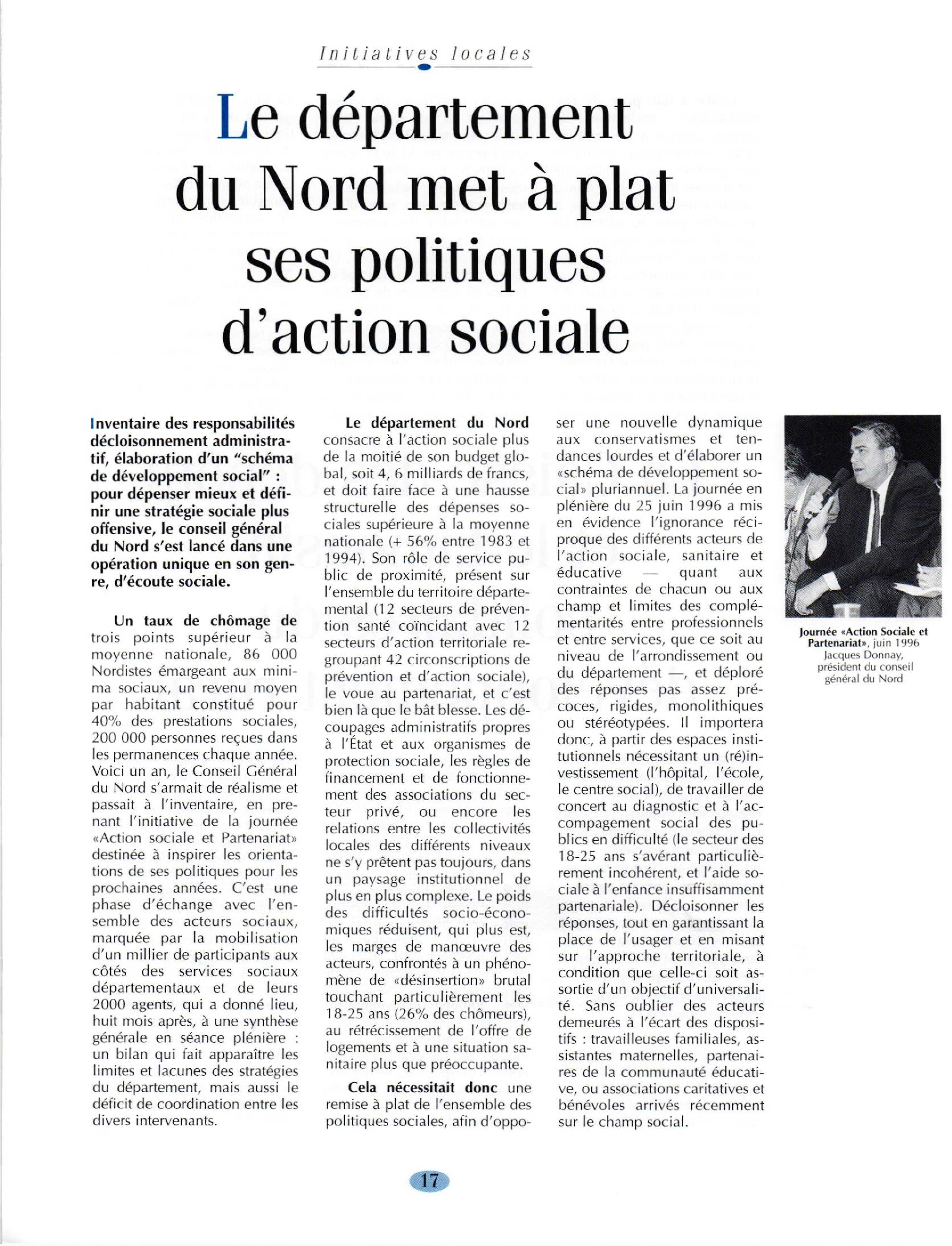 Article : Le département du Nord met à plat ses politiques d’action sociale, Initiatives Locales