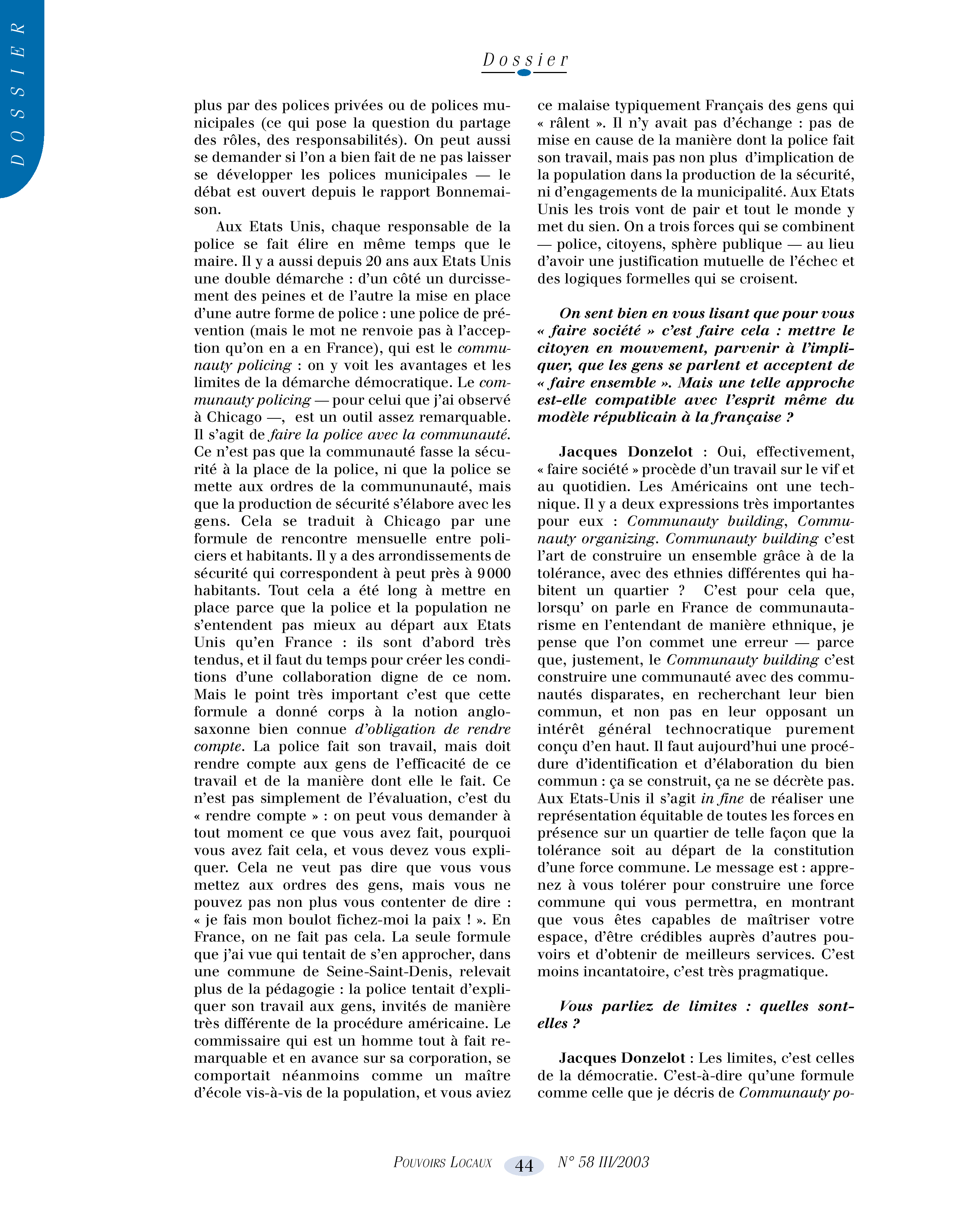 Article : La décentralisation face aux enjeux de la cohésion et de l’égalité