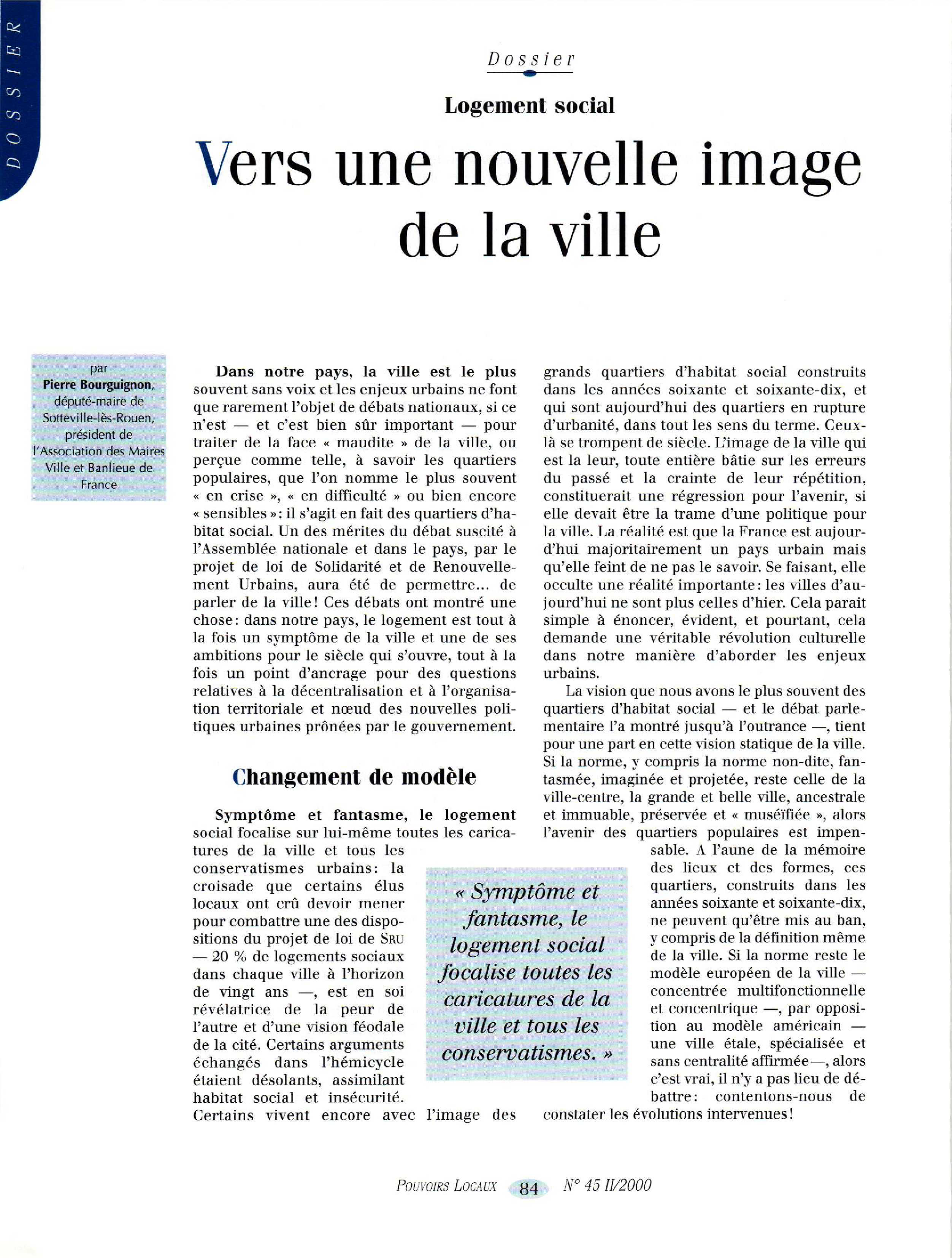 Article : Vers une nouvelle image de la ville