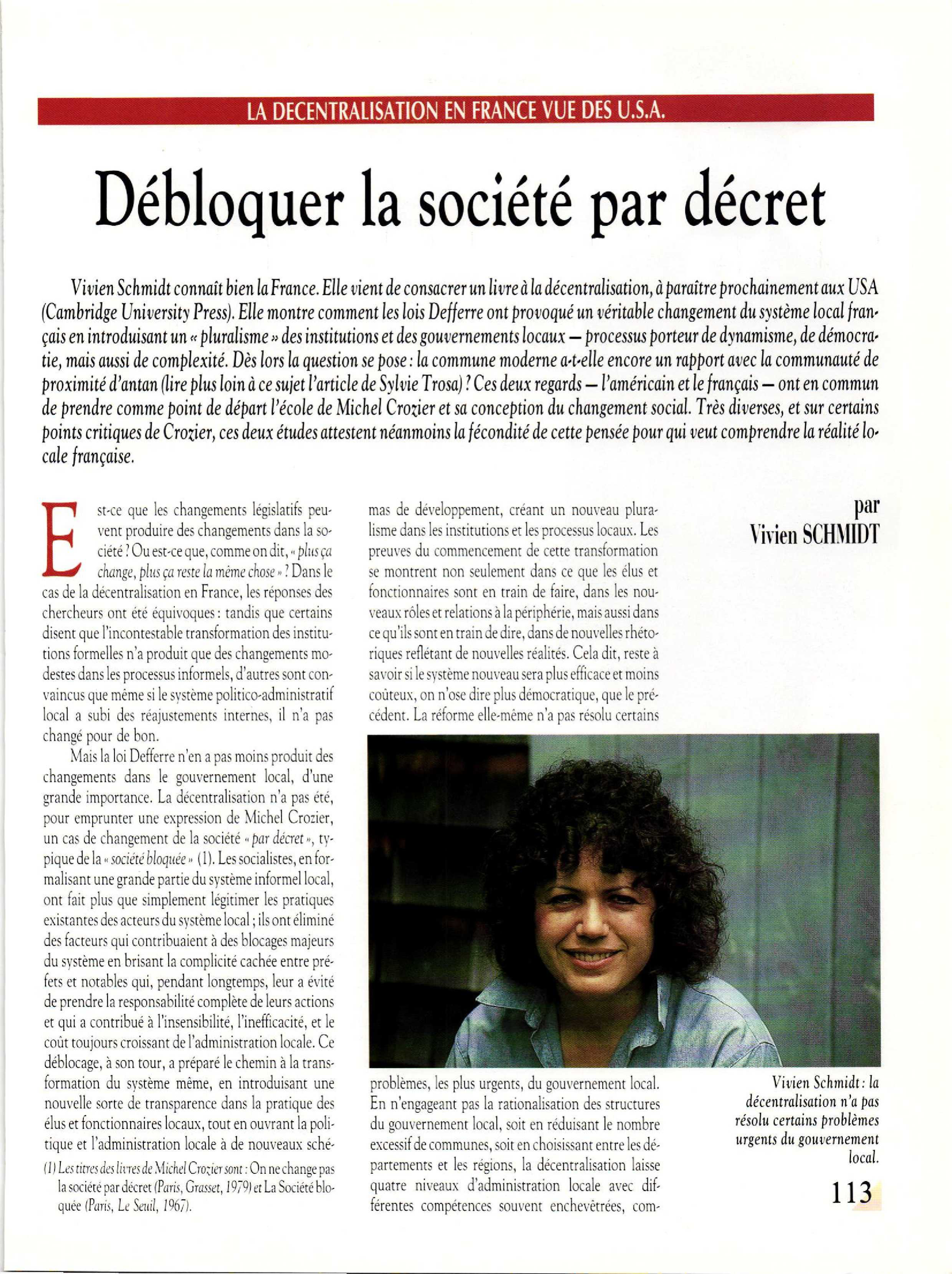 Article : Débloquer la société par décret