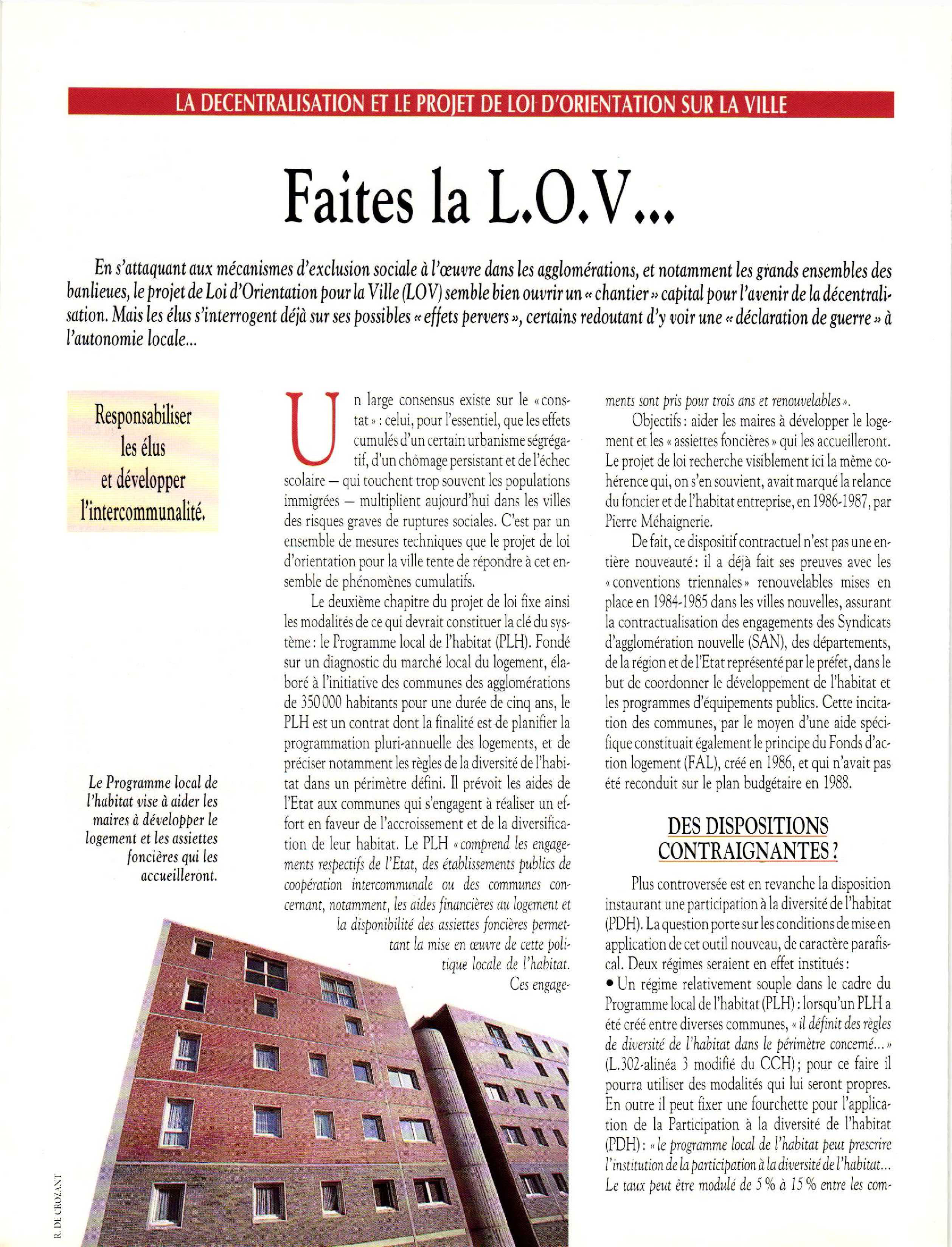 Article : Faites la LOV