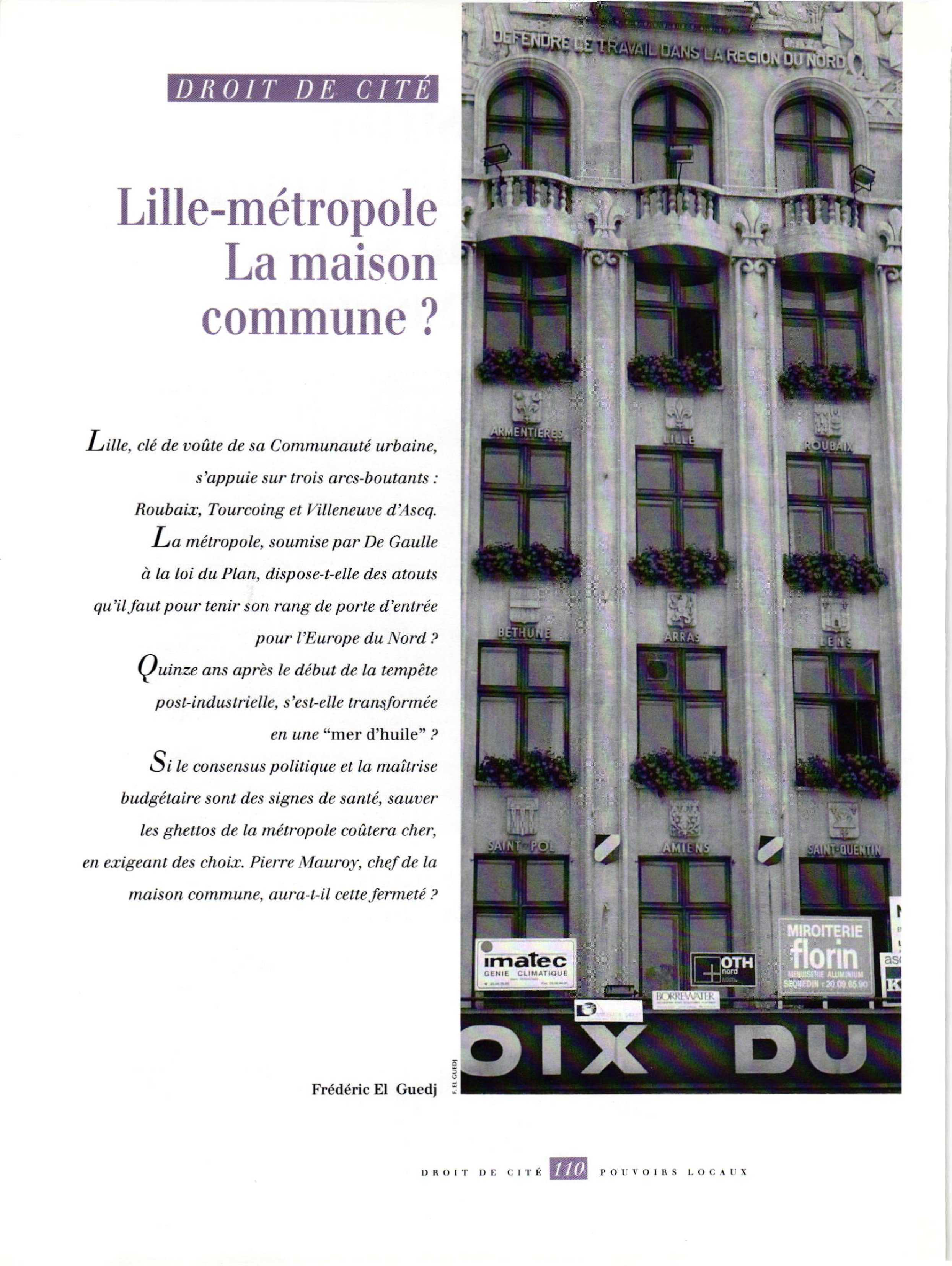 Article : Lille-Métropole - La maison commune