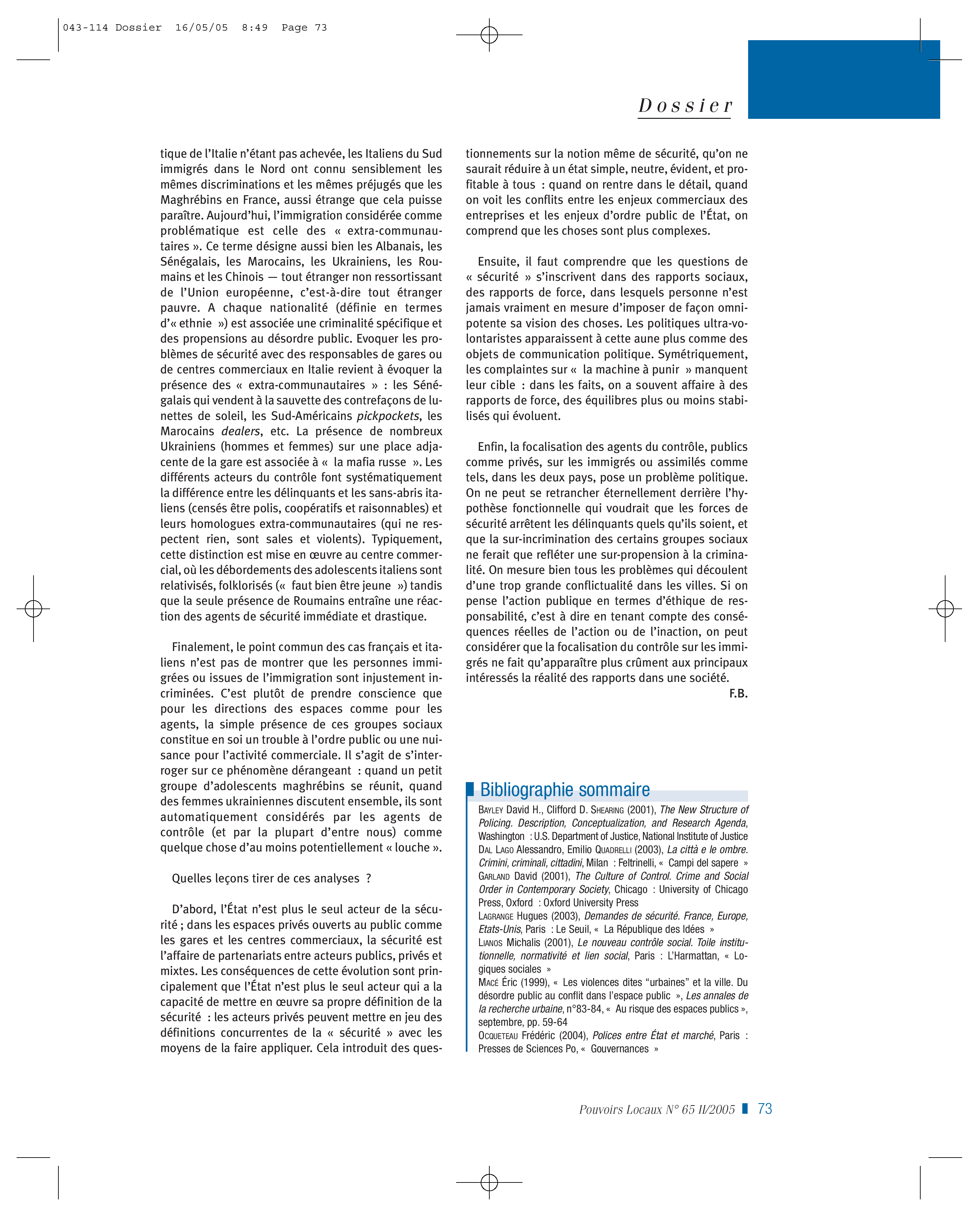 Article : « Il faut avoir une vision systémique des enjeux de sécurité »