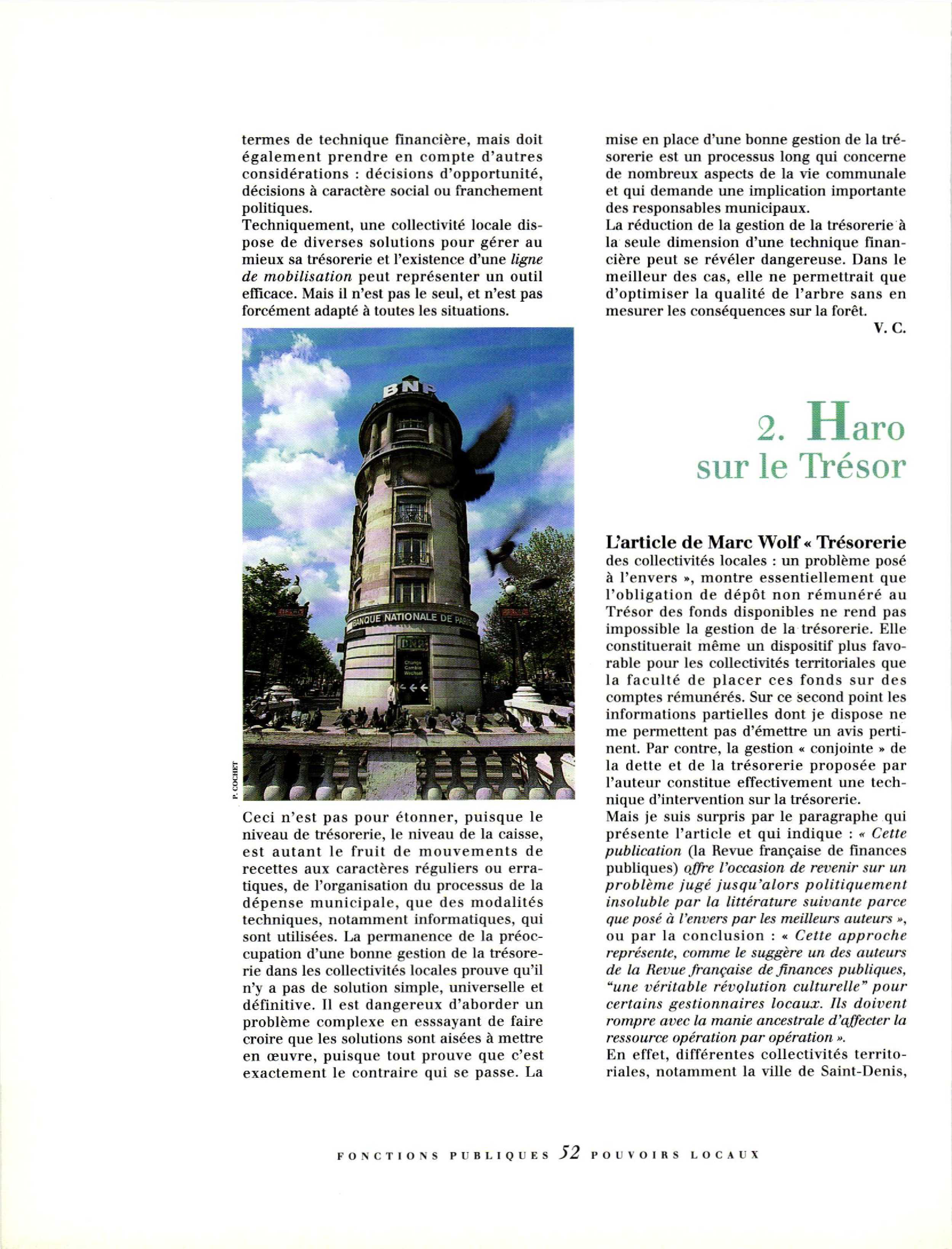 Article :  Haro sur le trésor
