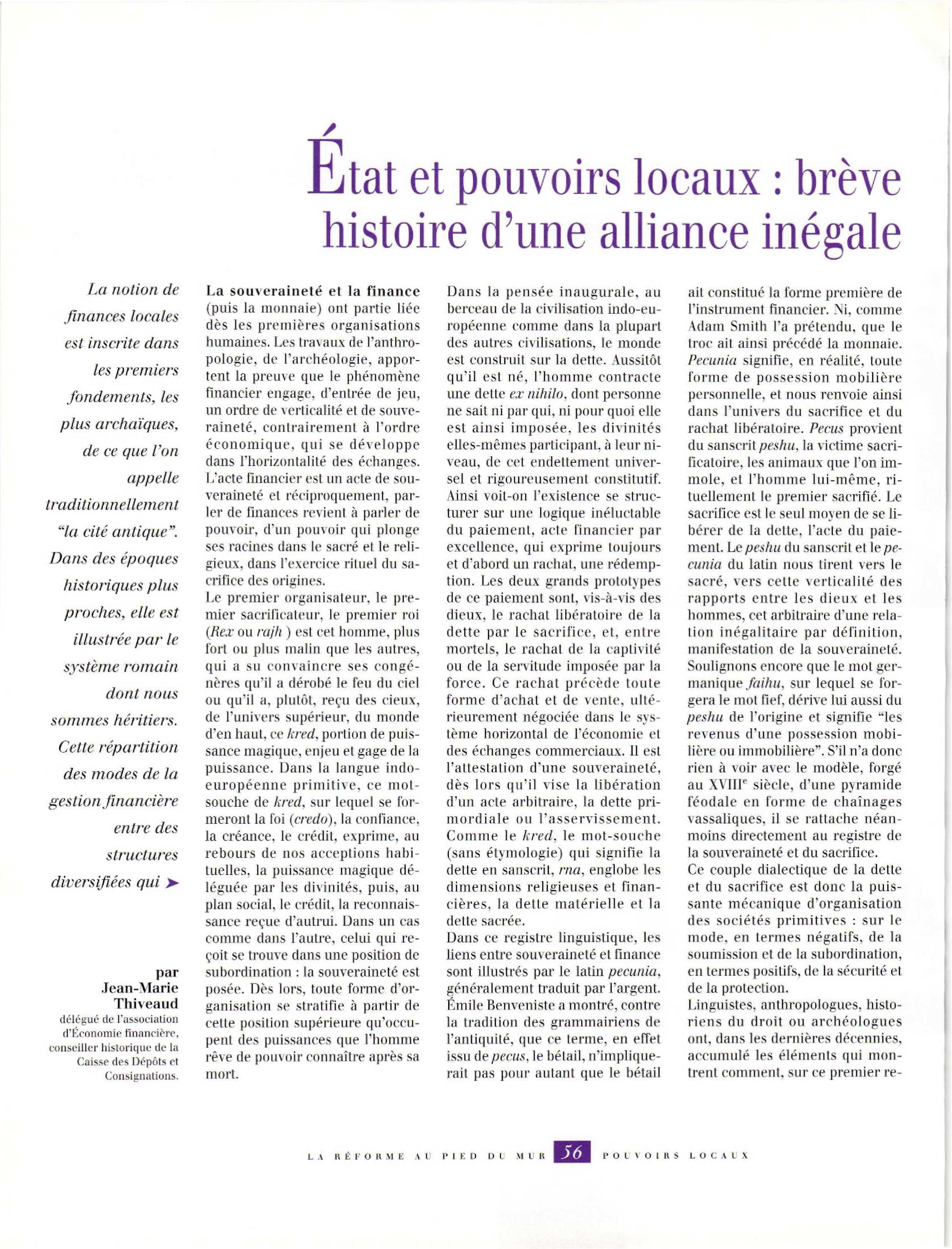 Article : État et pouvoirs locaux : brève histoire d’une alliance inégale