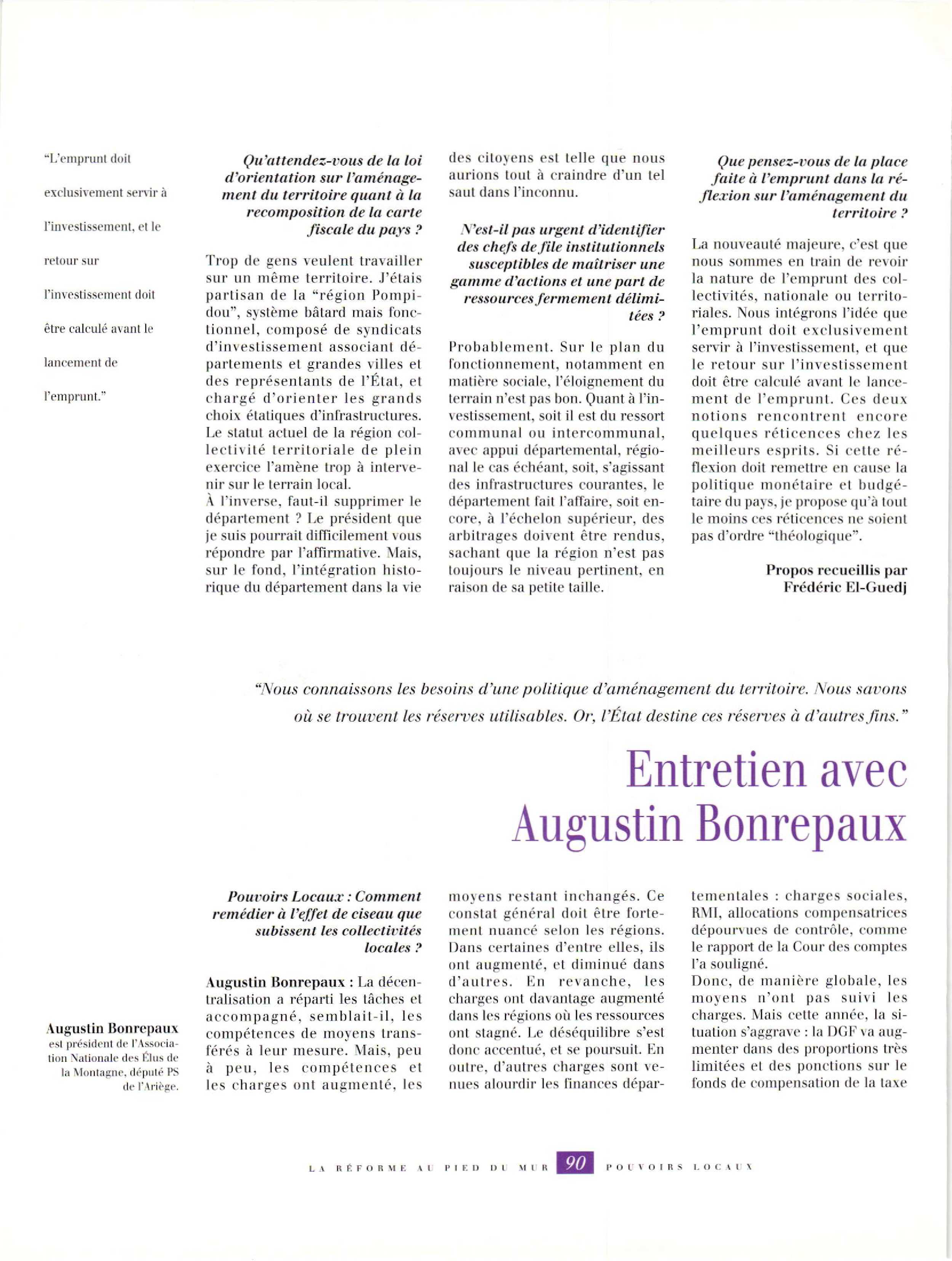 Article : Entretien avec Bonrepaux A.