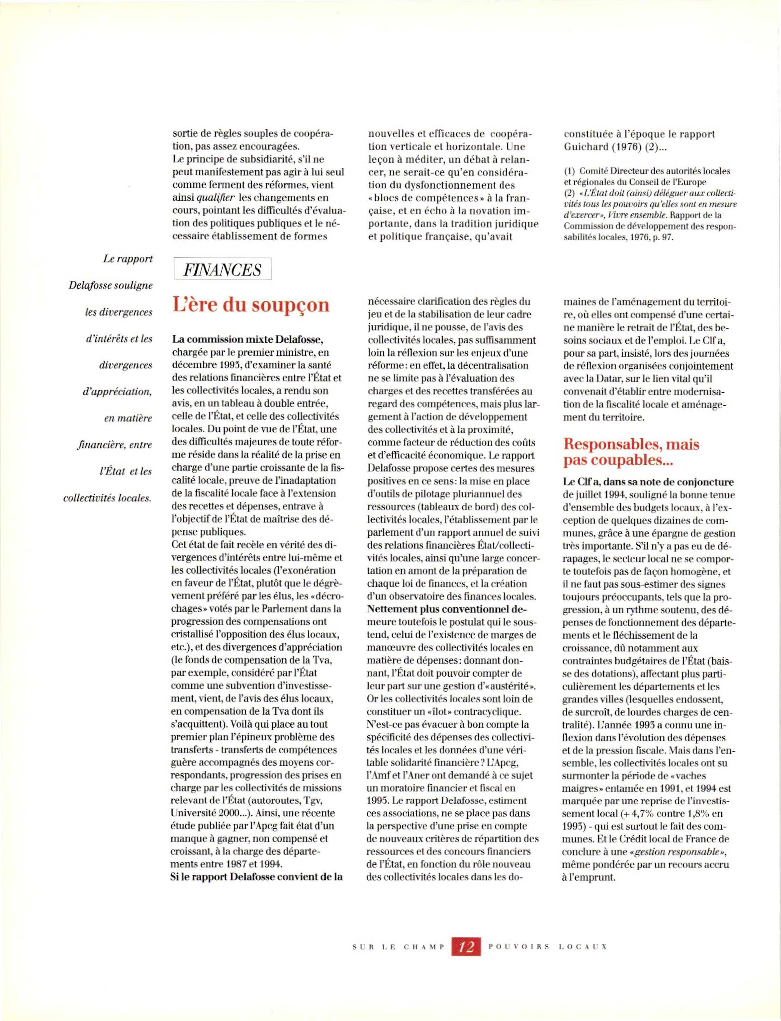 Article : Finances : l’ère du soupçon