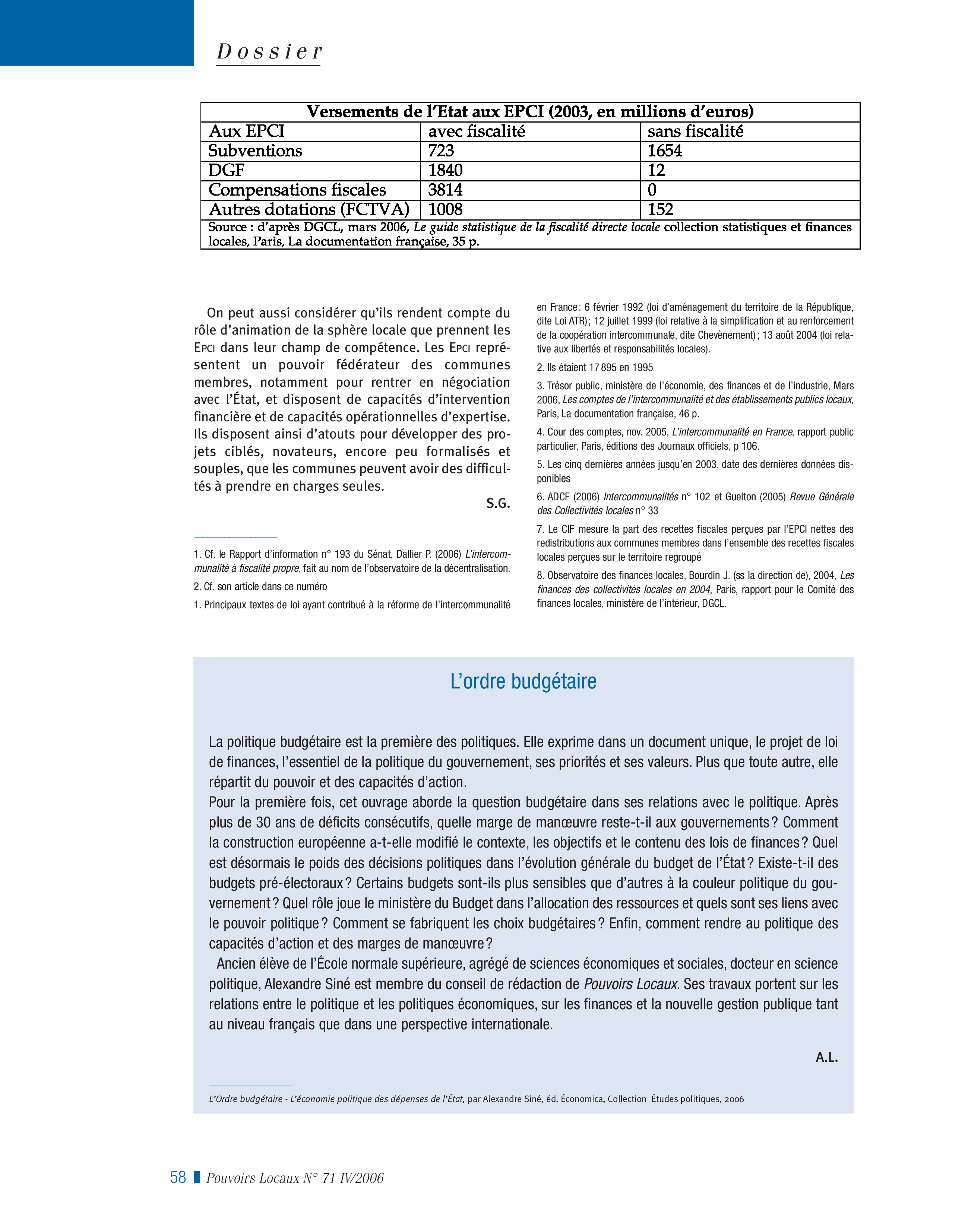 Article : L’intercommunalité à l’épreuve de la réforme de la TP