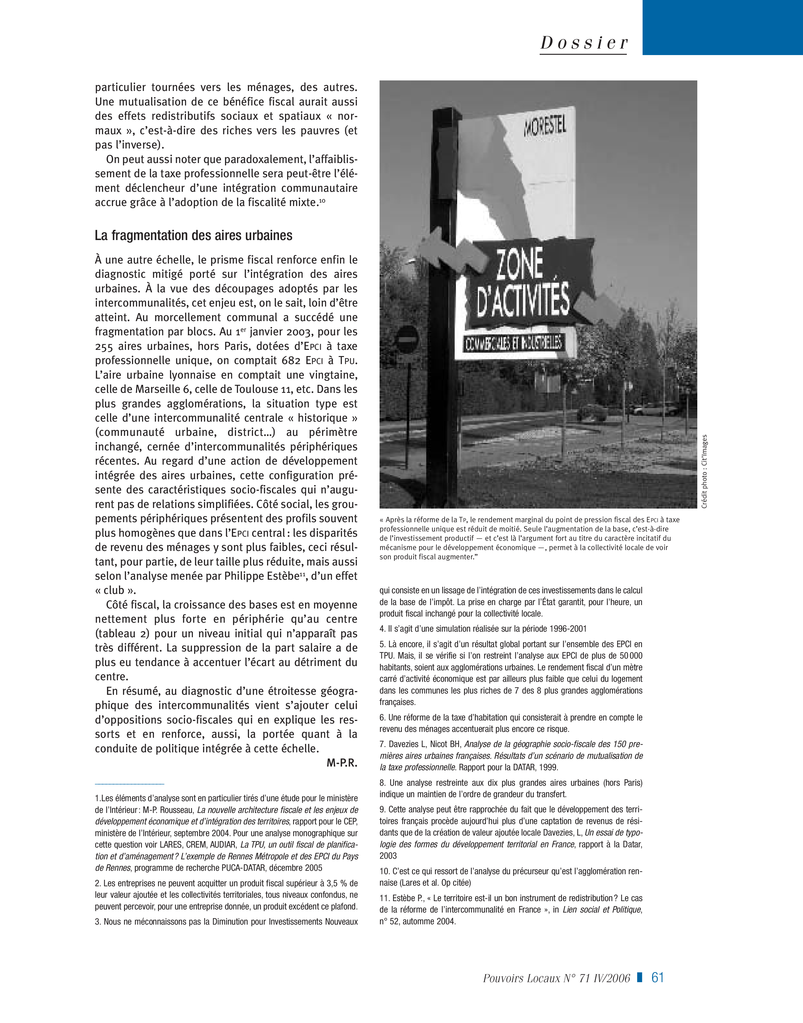 Article : L’intercommunalité sans carburant ?