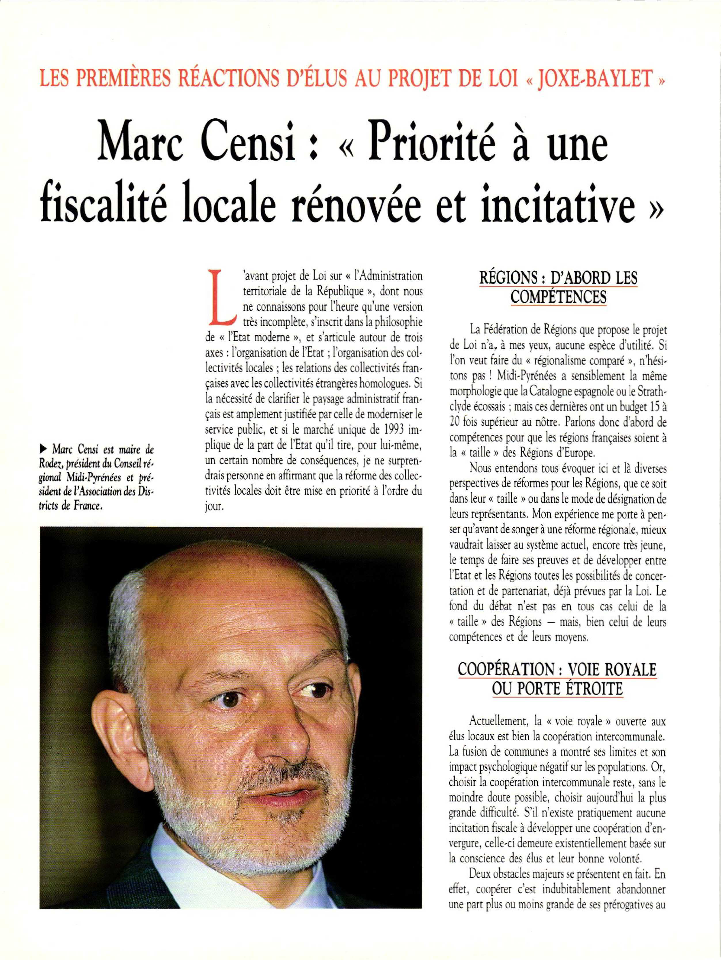 Article :  Réactions d’élus au projet de loi