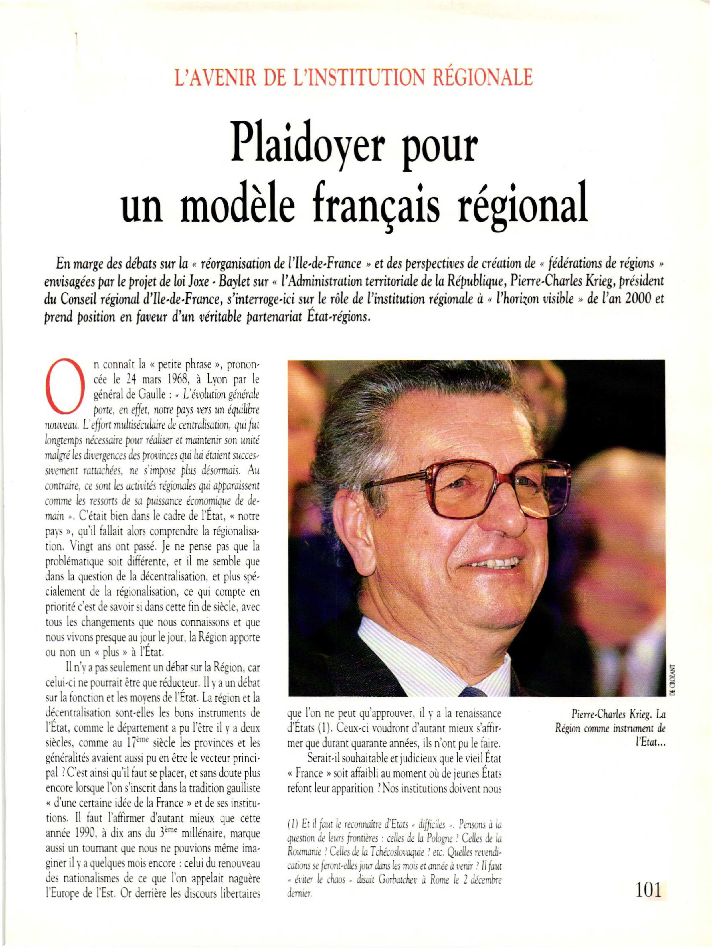 Article :  La fédération de régions, une fausse bonne idée ?