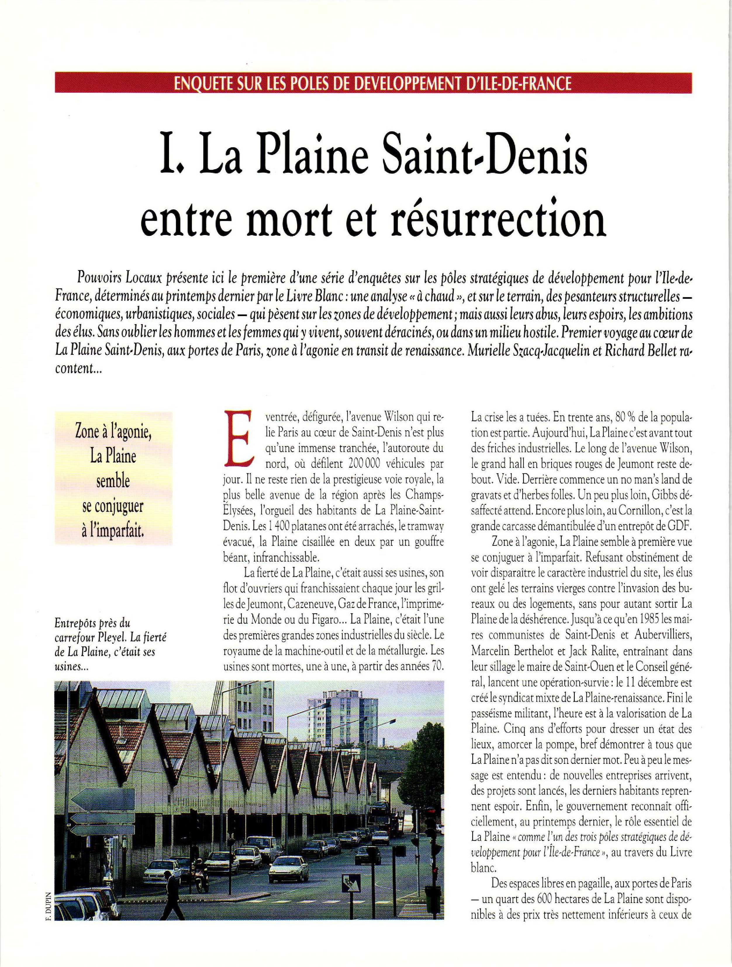Article :  La Plaine St-Denis entre mort et résurrection