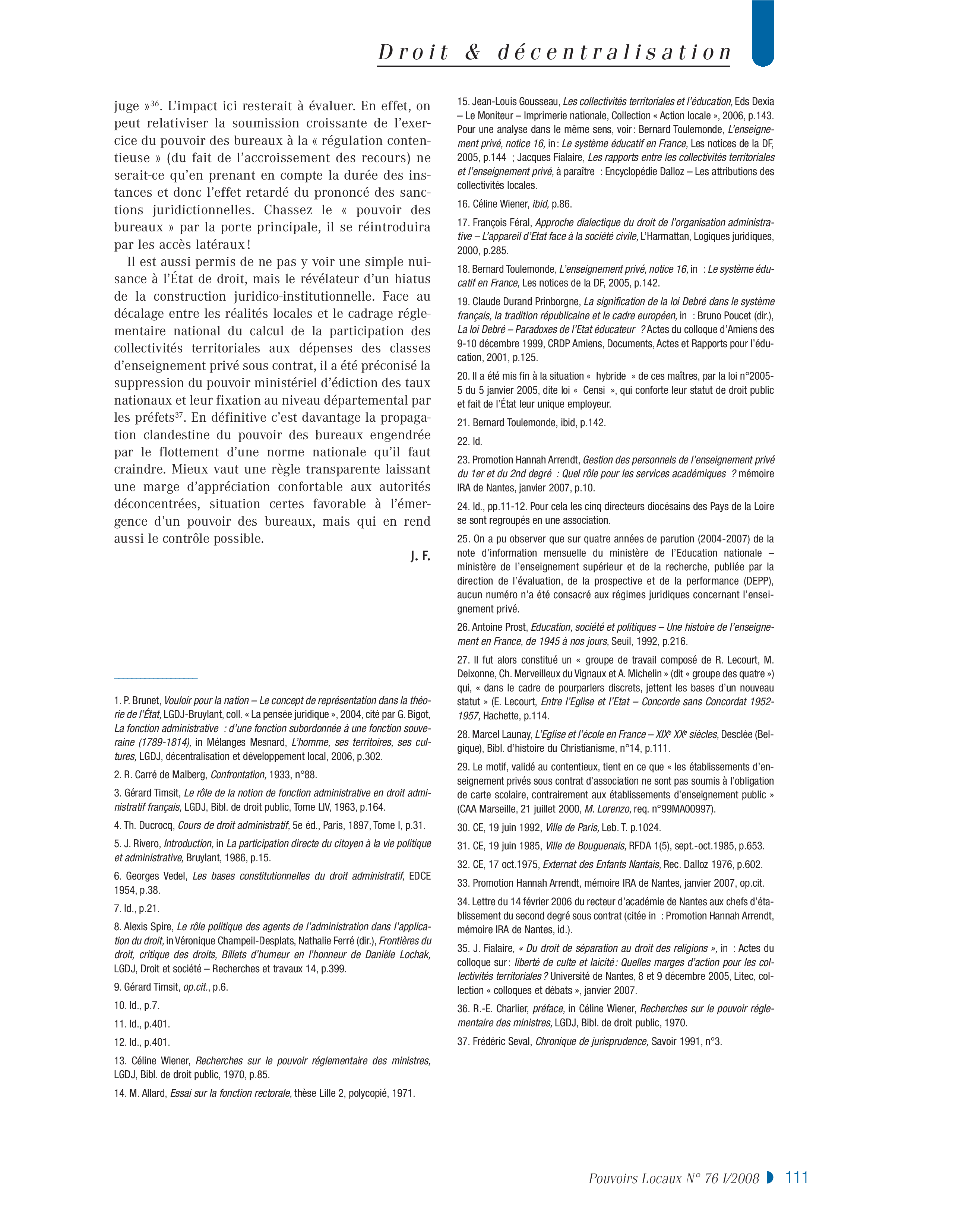 Article : Réorganisation de l’Etat en France et en Allemagne. La France  « mille feuilles » versus l’Allemagne « enchevêtrée »