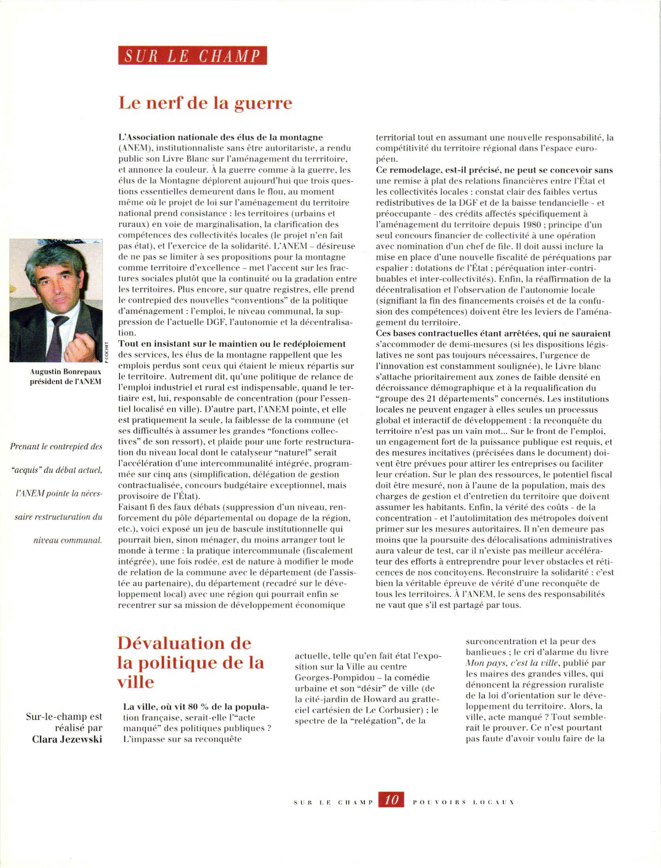 Article : ANEM : le nerf de la guerre