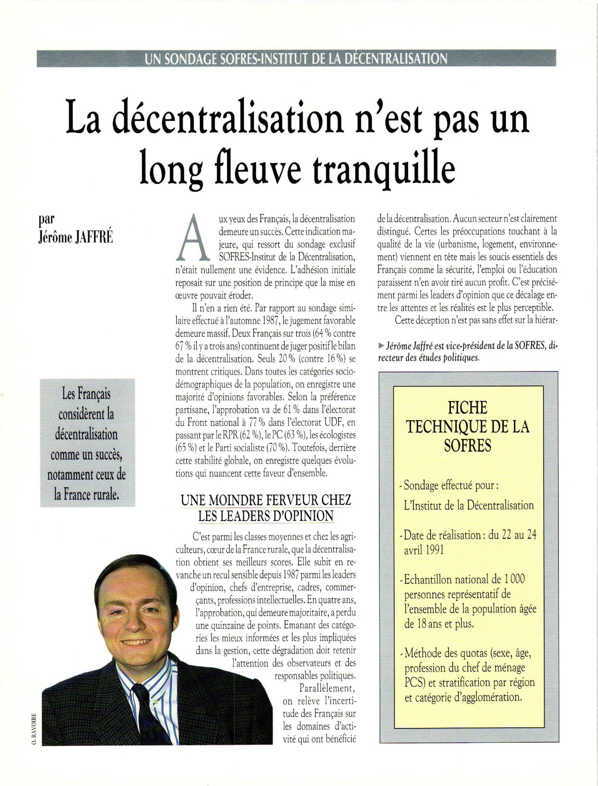 Article : La décentralisation n’est pas un long fleuve tranquille, sondage