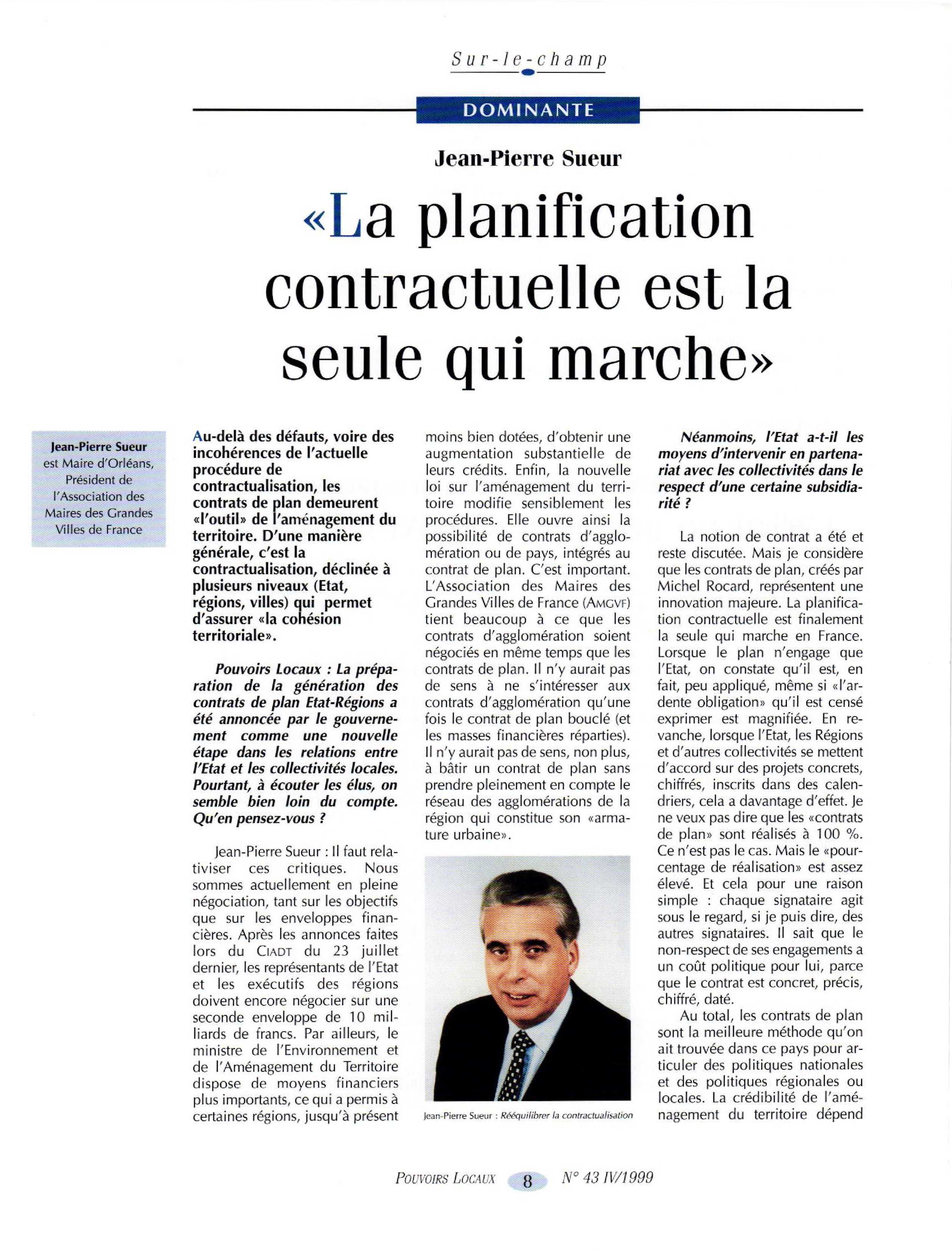 Article : Entretien avec Jean-Pierre Sueur