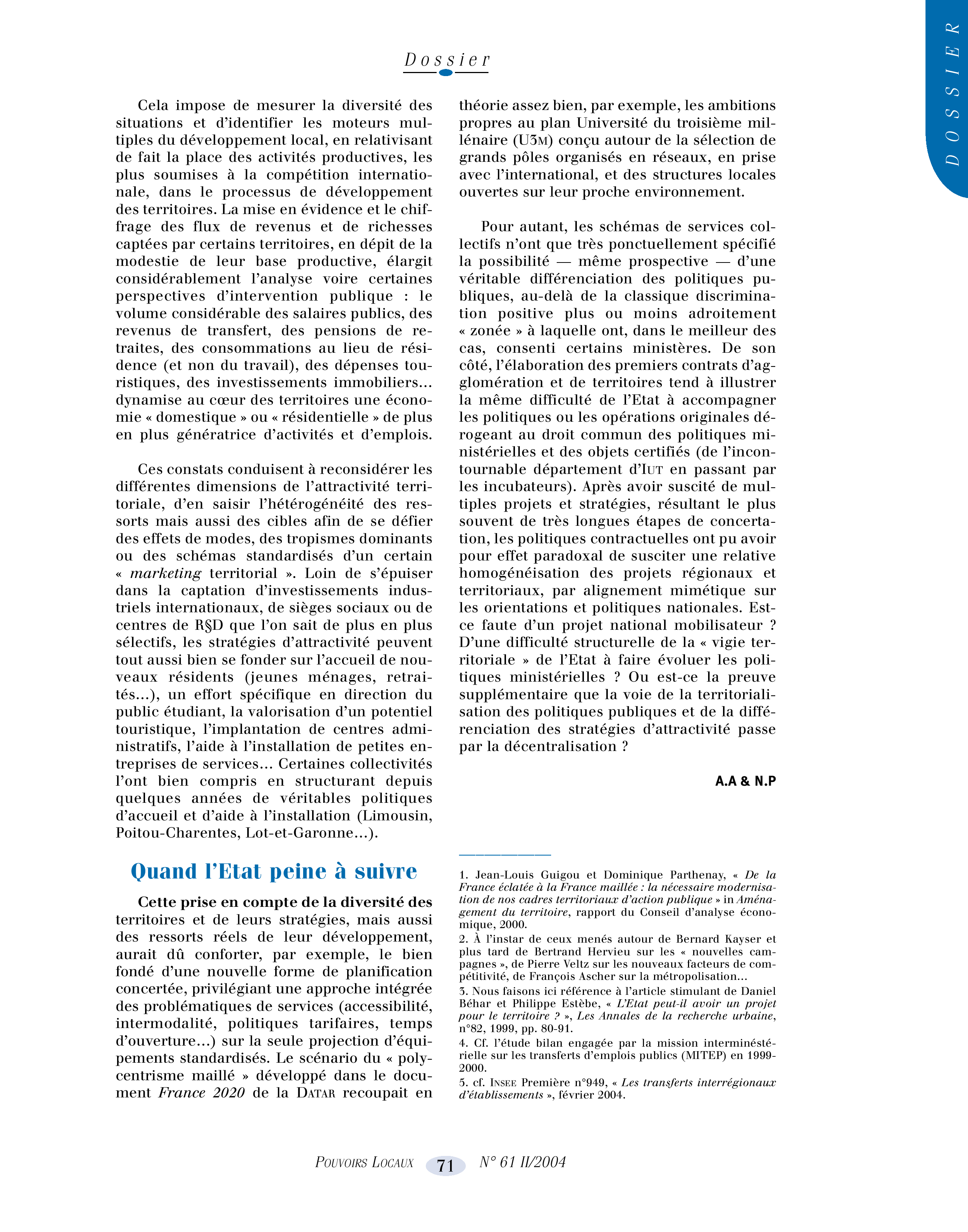 Article : Le territoire gagnant sera le territoire stratégique