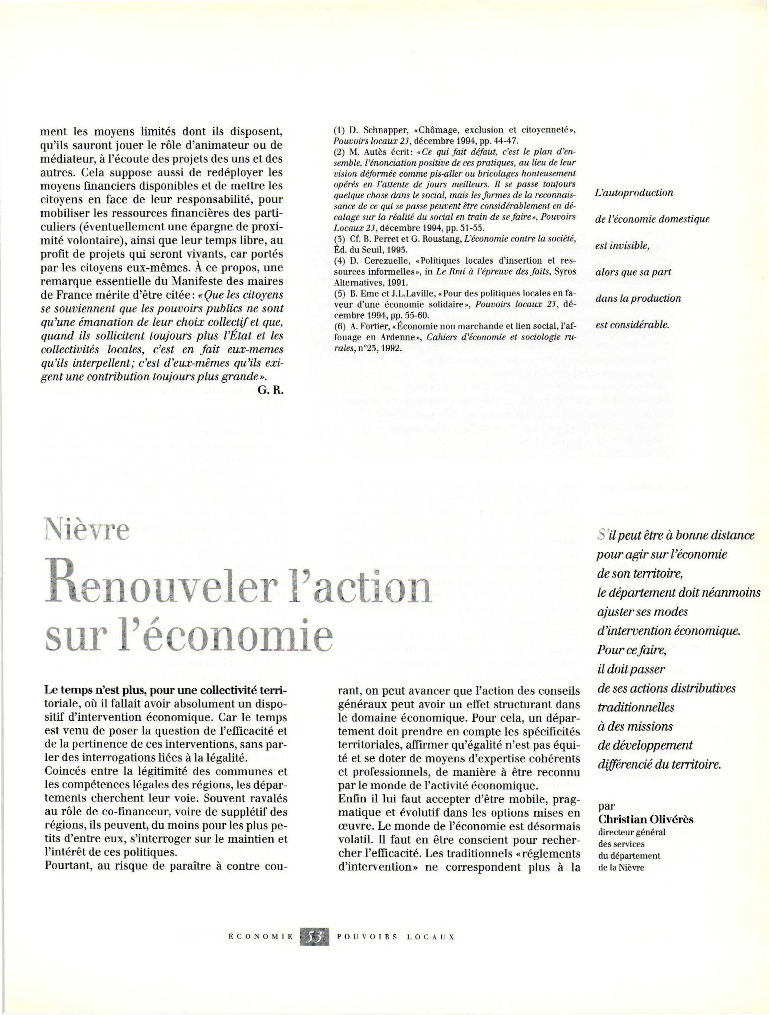 Article : Nièvre. Renouveler l’action sur l’économie