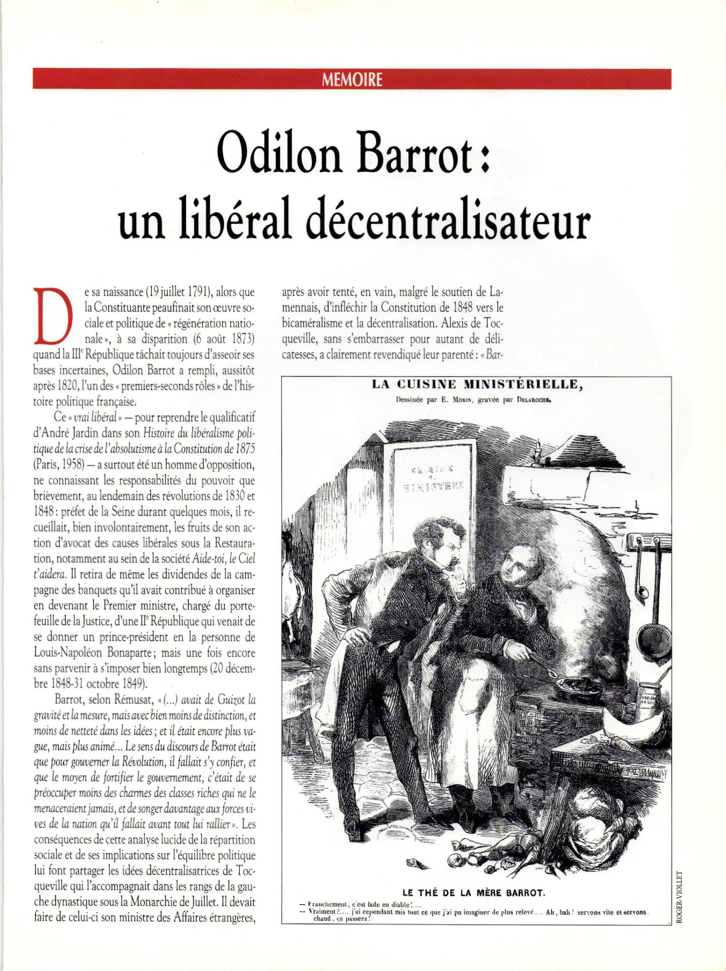 Article : Odilon Barrot : un libéral décentralisateur