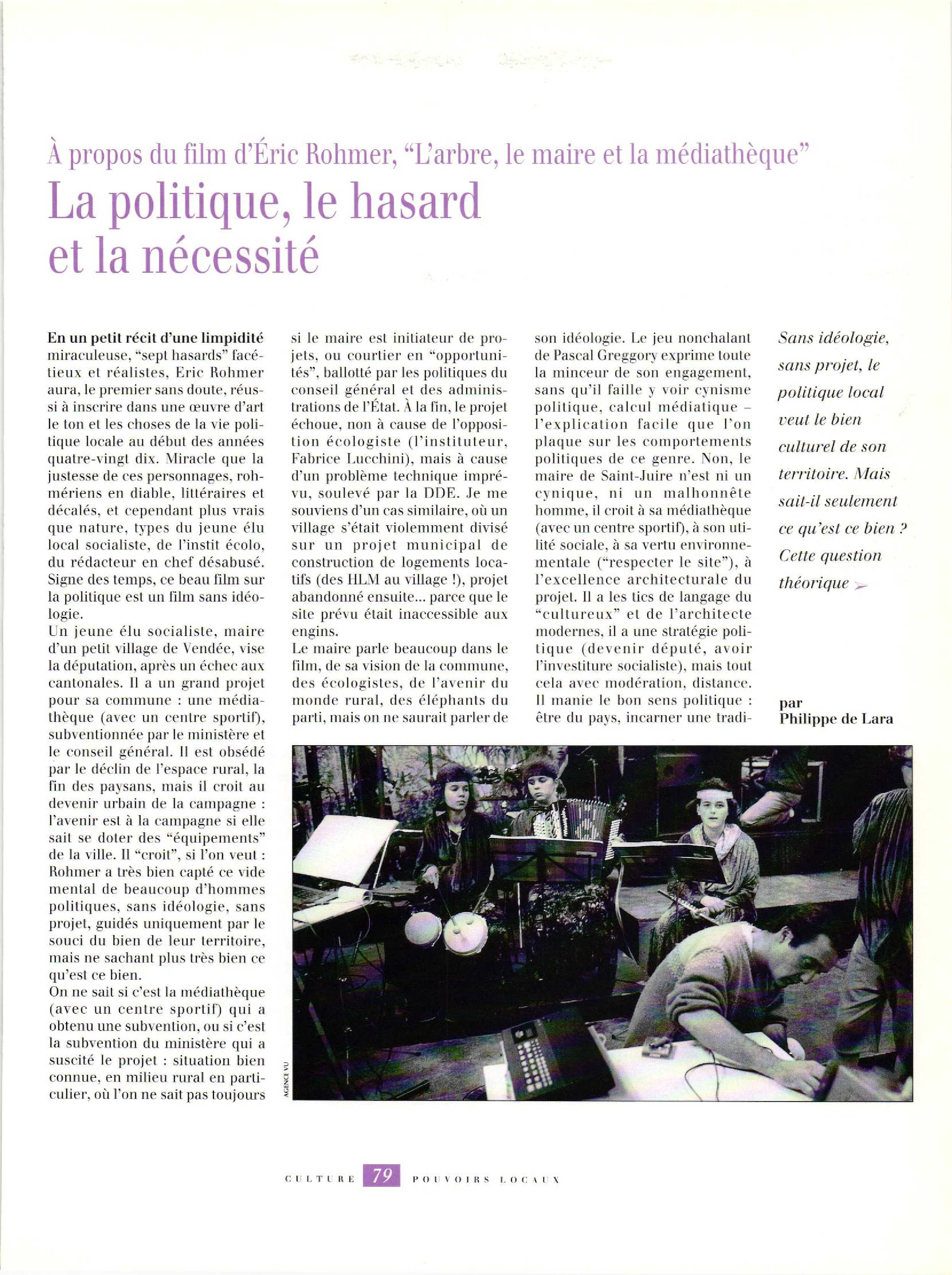 Article : L’arbre, le maire et la médiathèque
