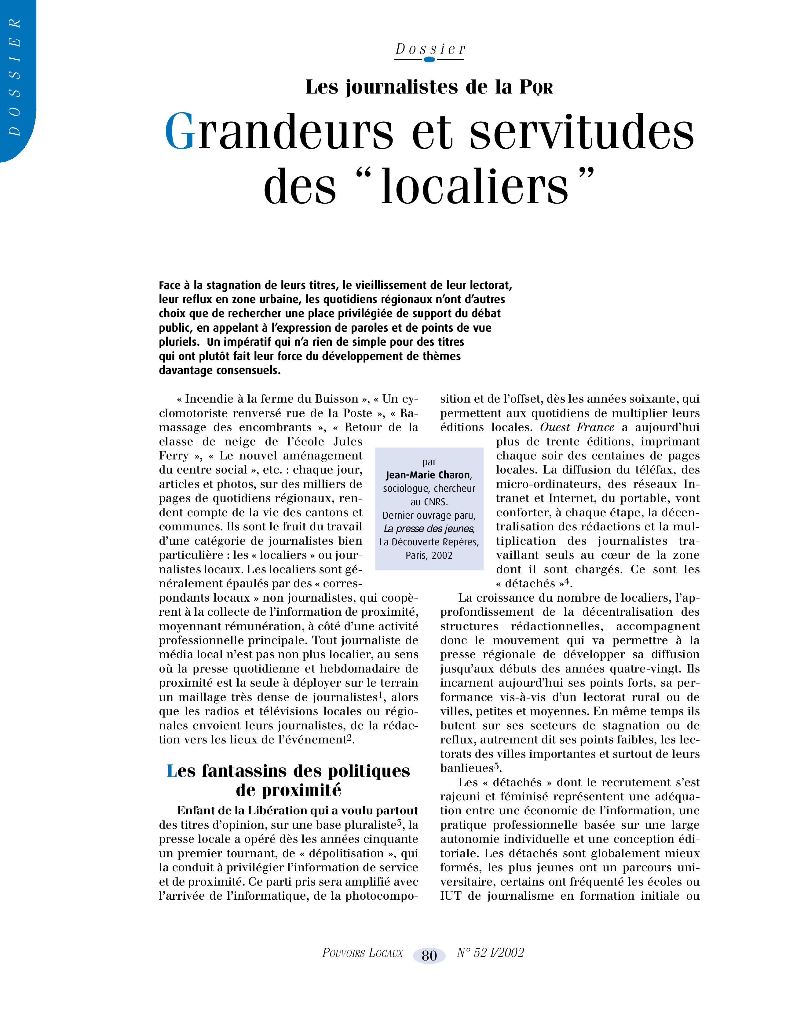 Article : Grandeur et servitude des « localiers »