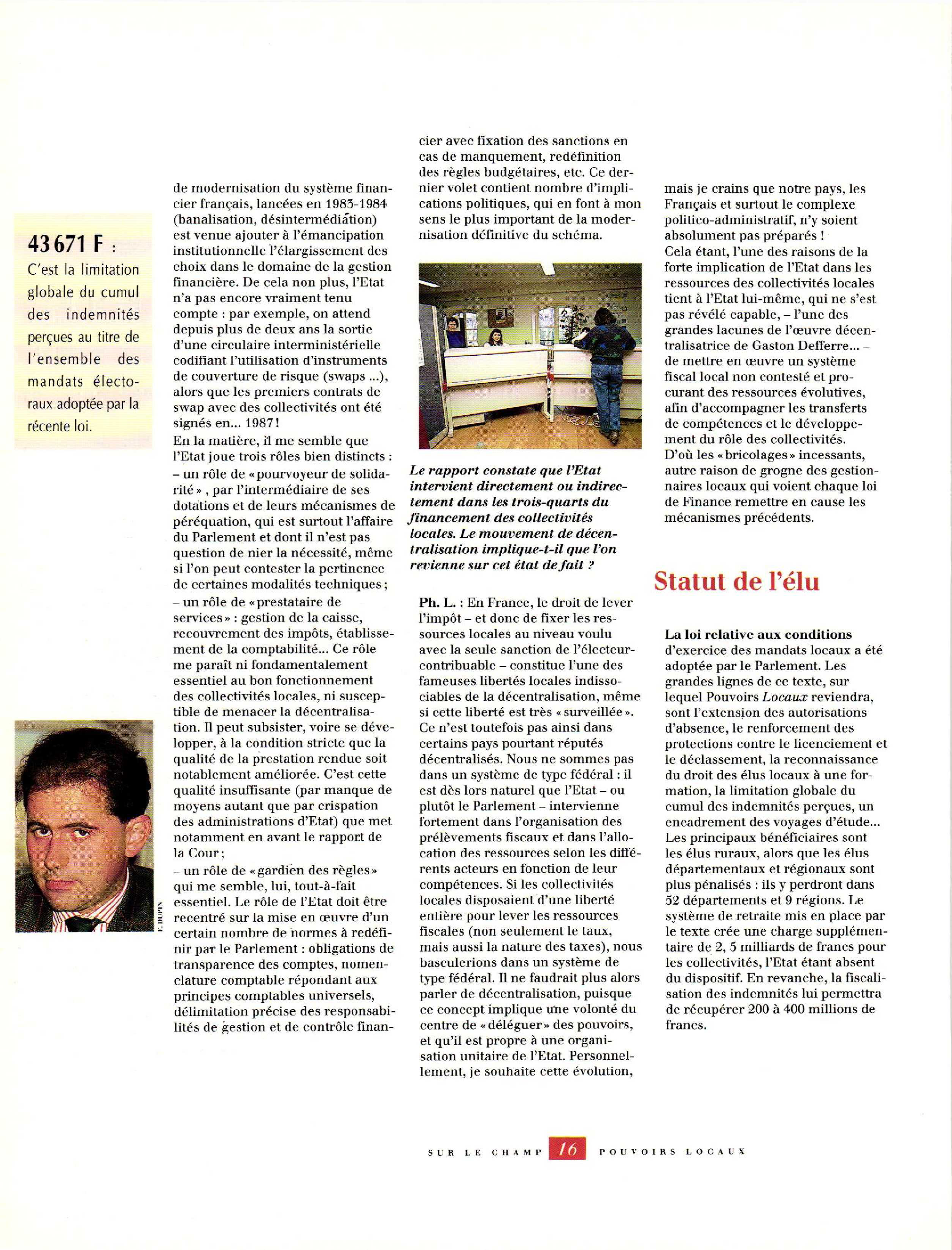 Article : Statut de l’élu