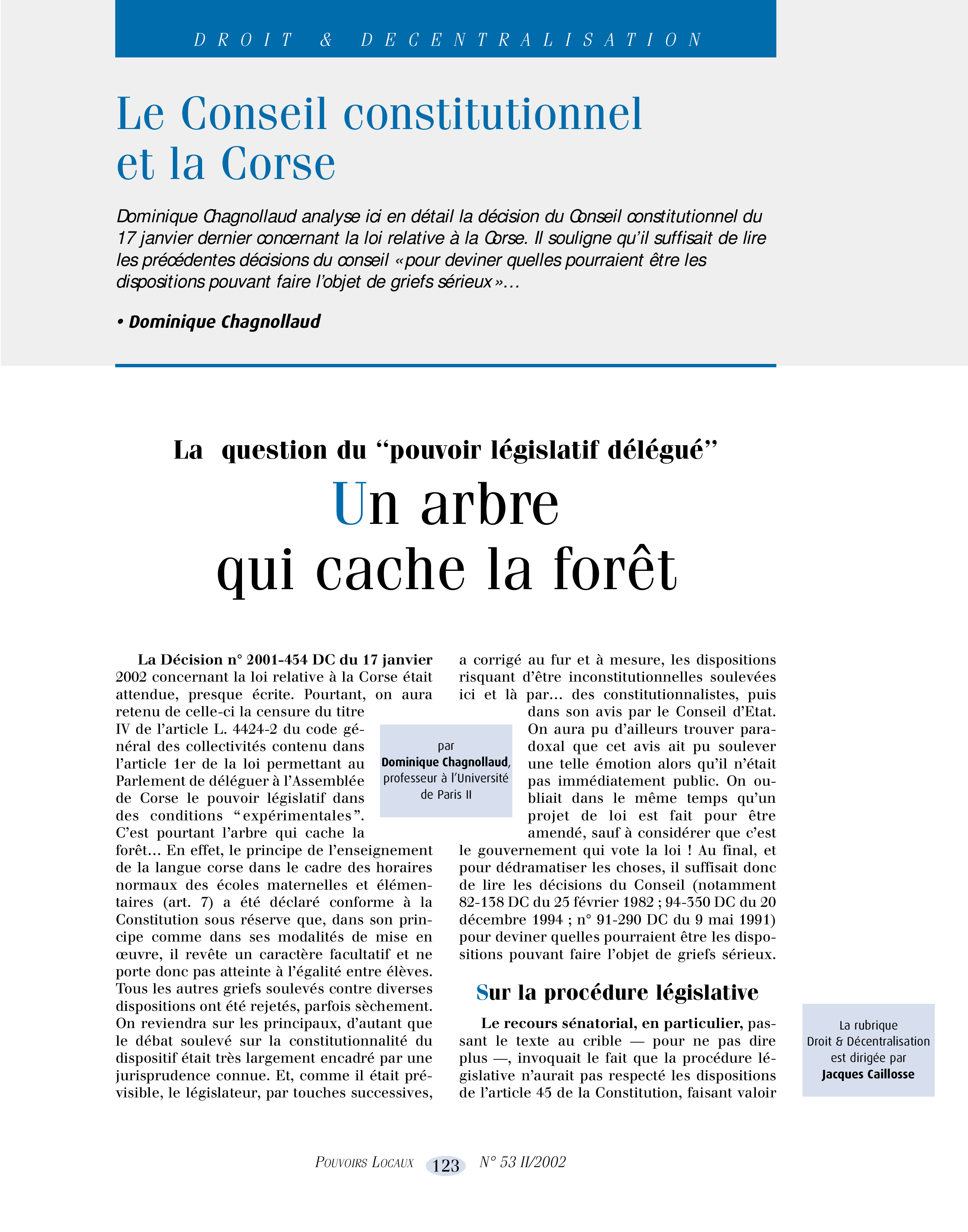 Article : Corse : un arbre qui cache la forêt