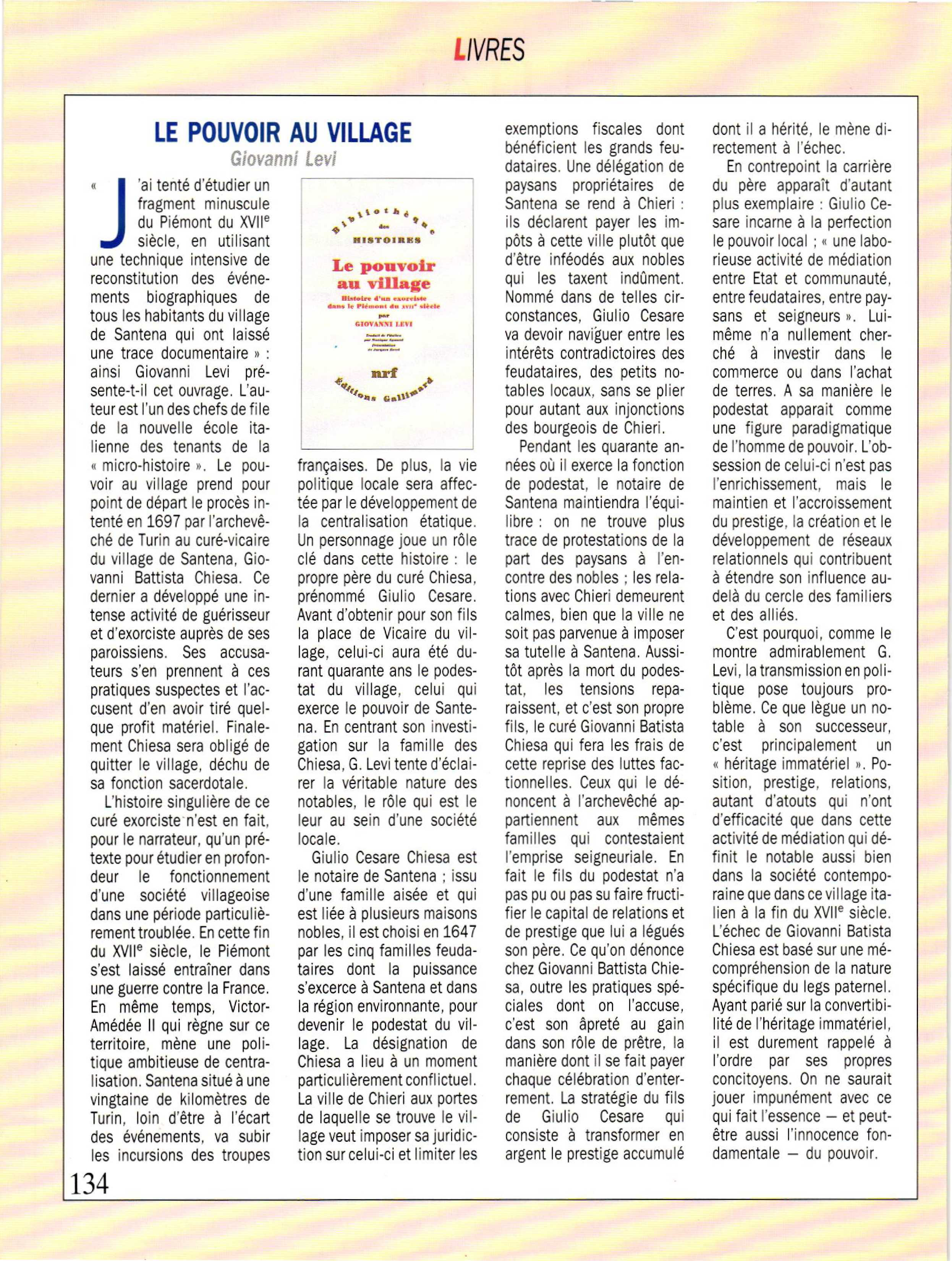 Article : Le pouvoir au village