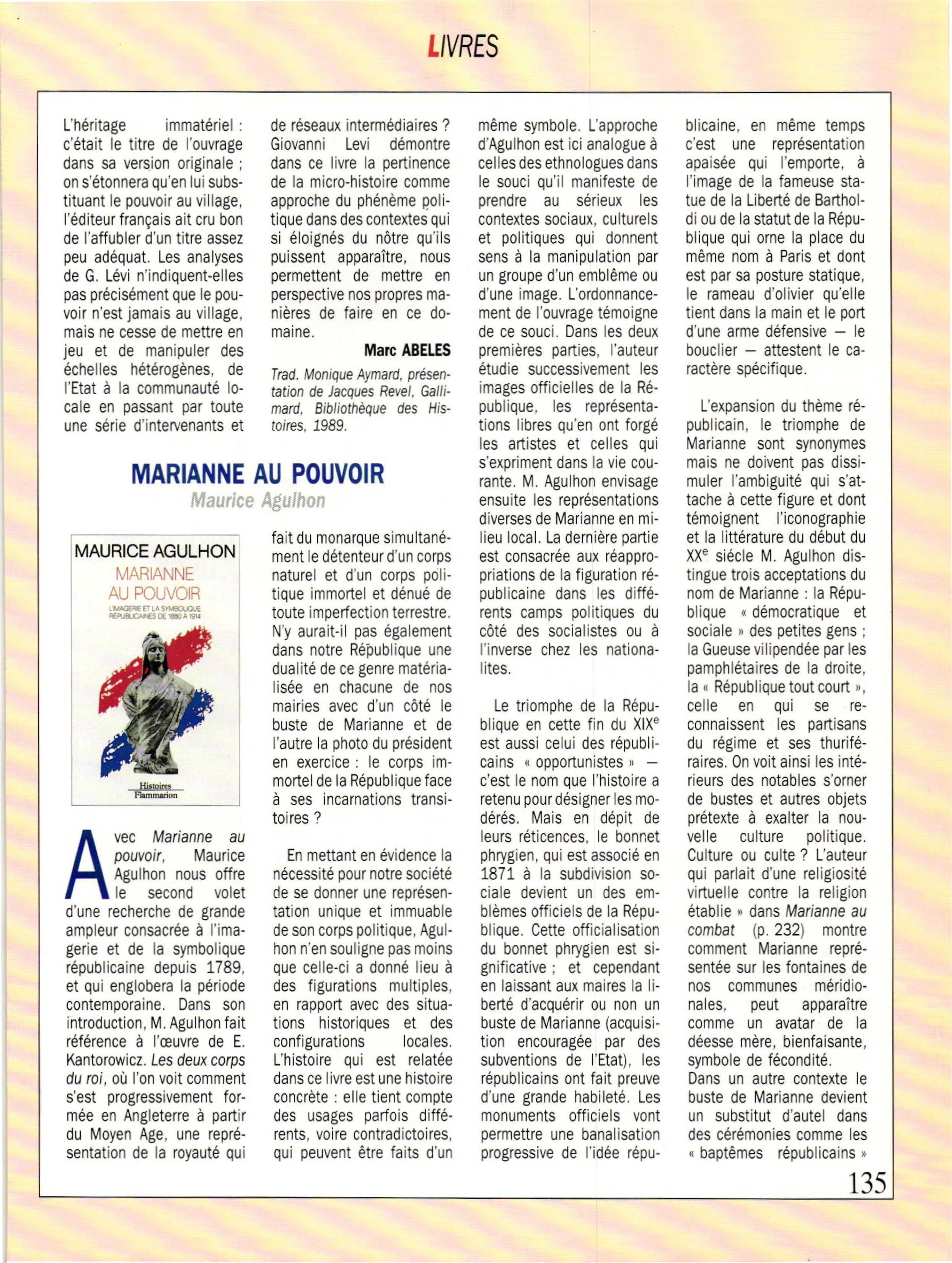 Article : Marianne au pouvoir