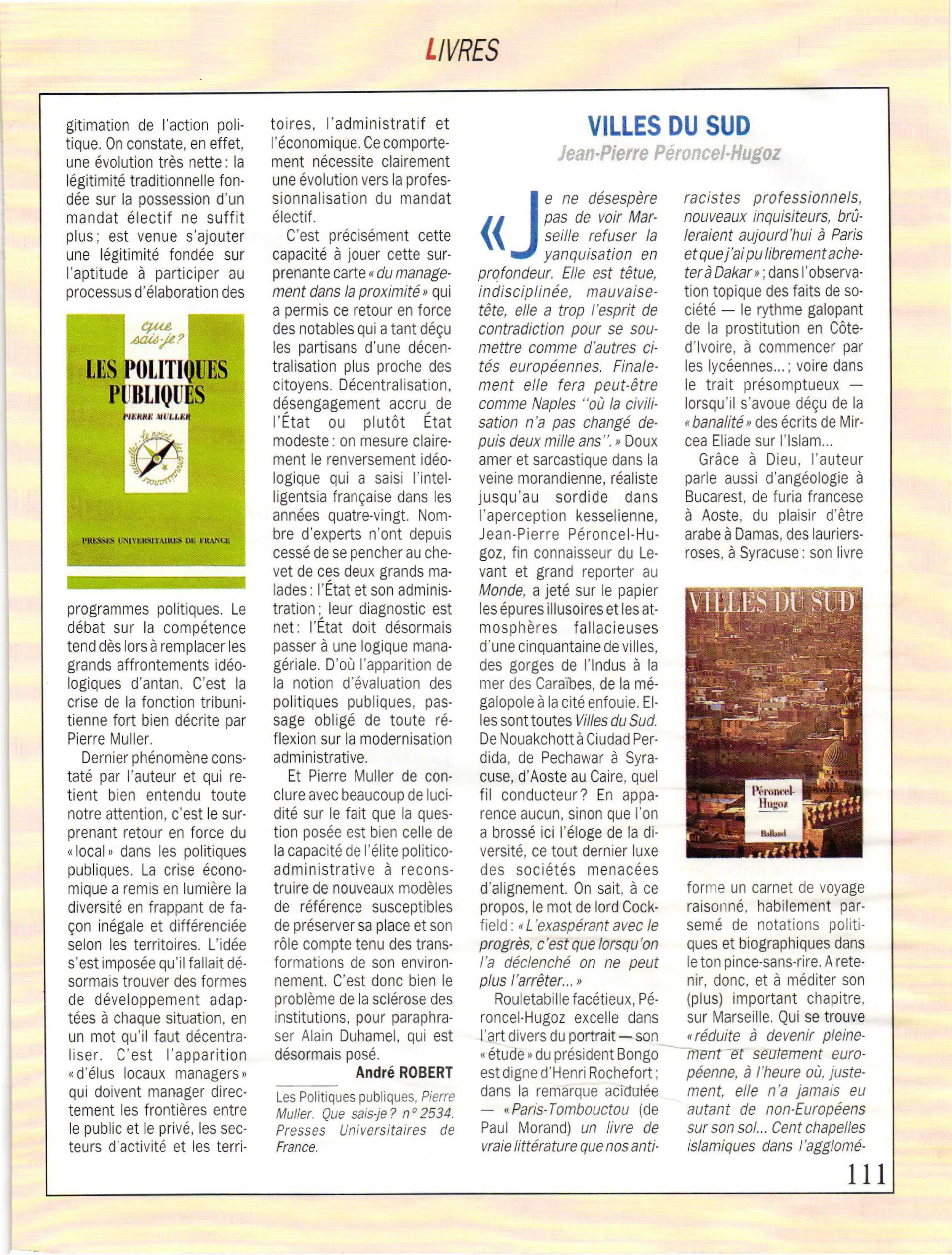 Article : Villes du sud