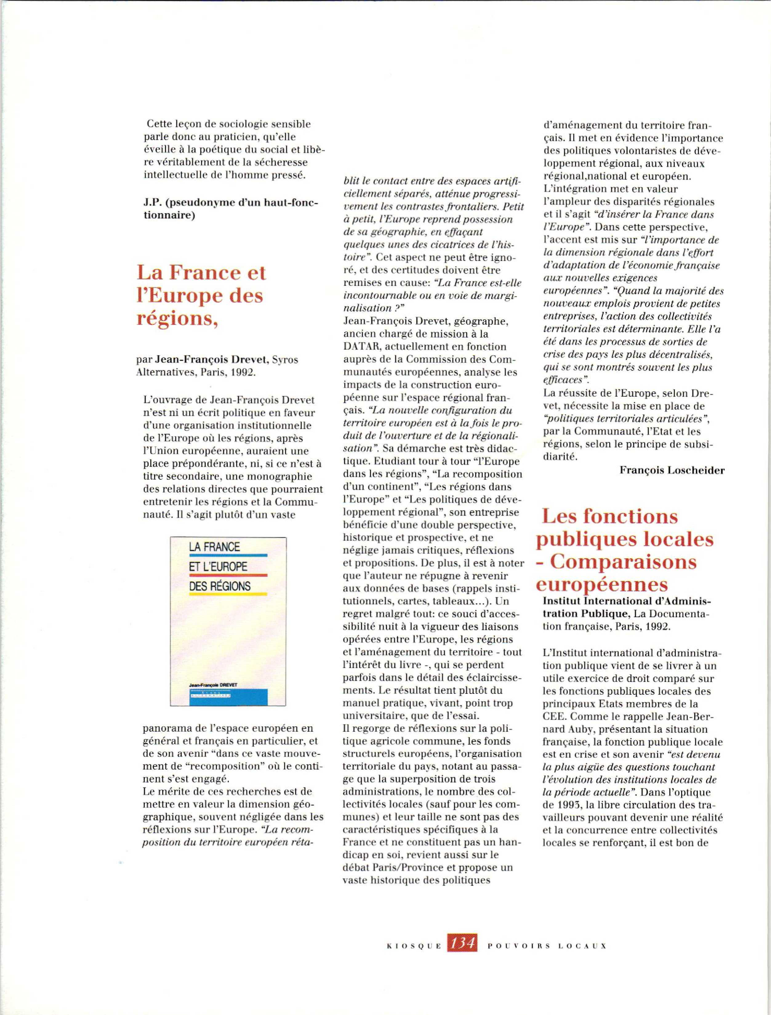 Article : Les fonctions publiques locales - comparaisons européennes
