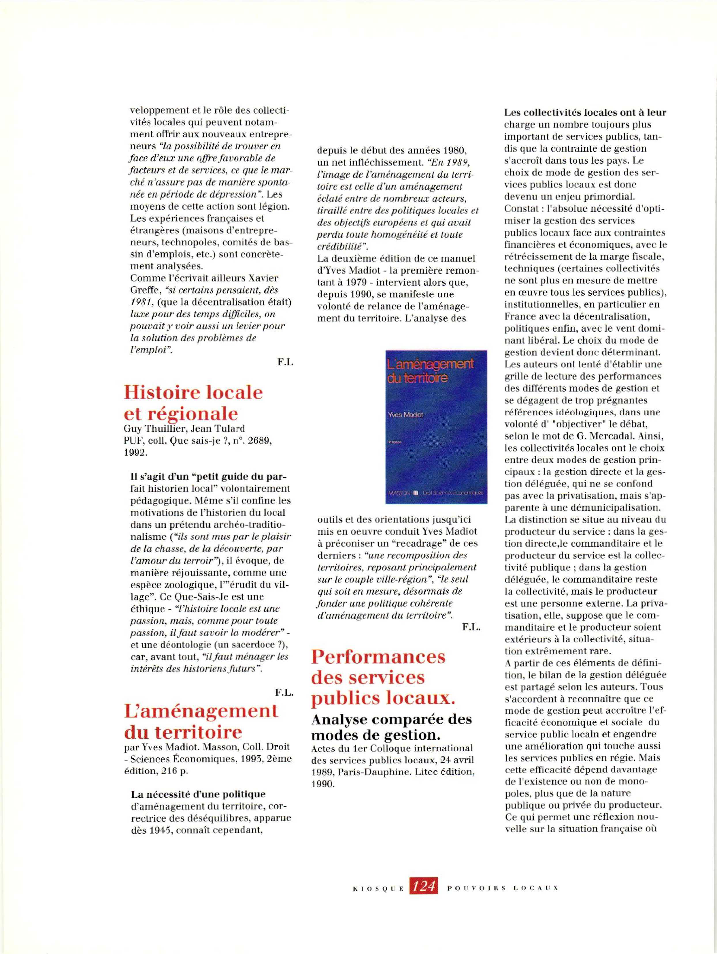 Article : L’aménagement du territoire