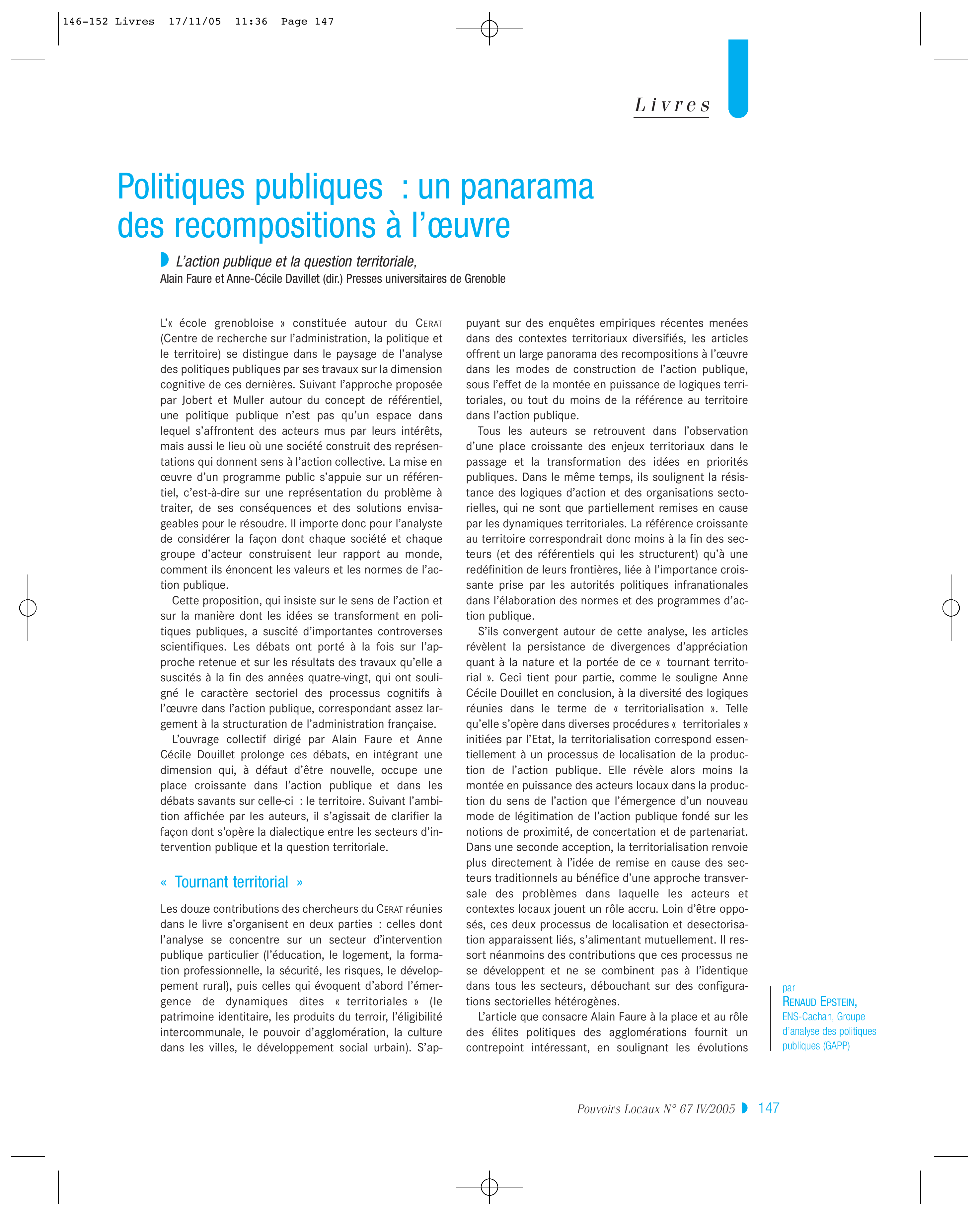 Article : Penser les métropoles pour les « individus »