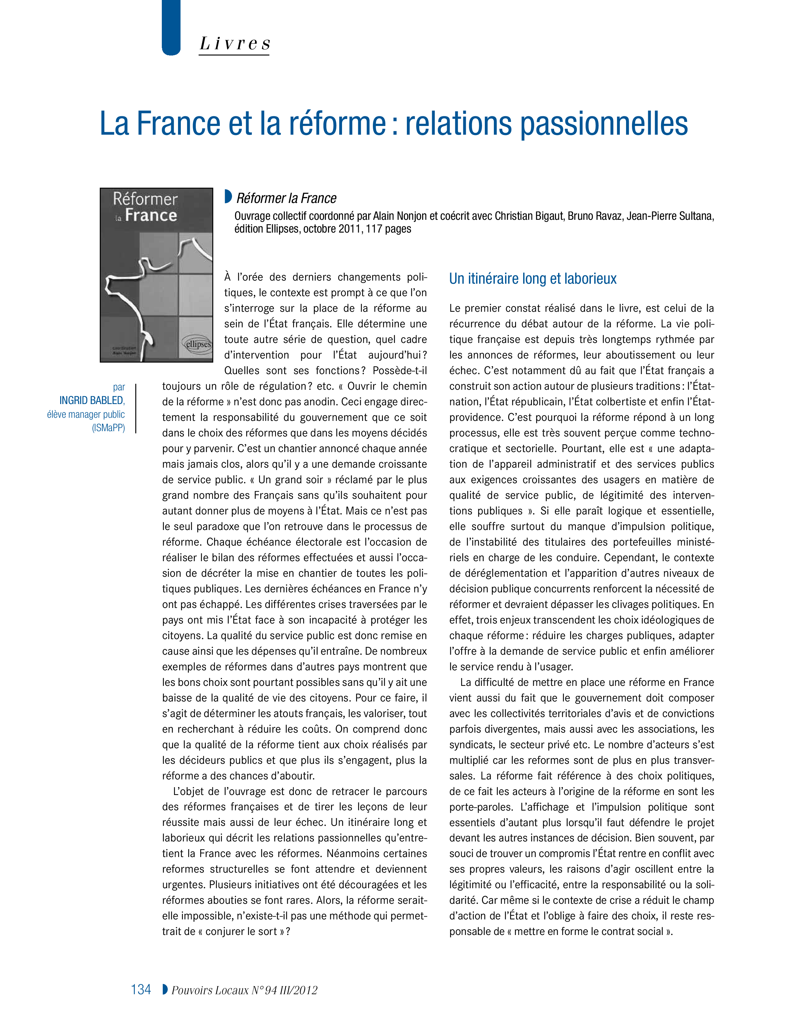 Article : La France et la réforme : relations passionnelles