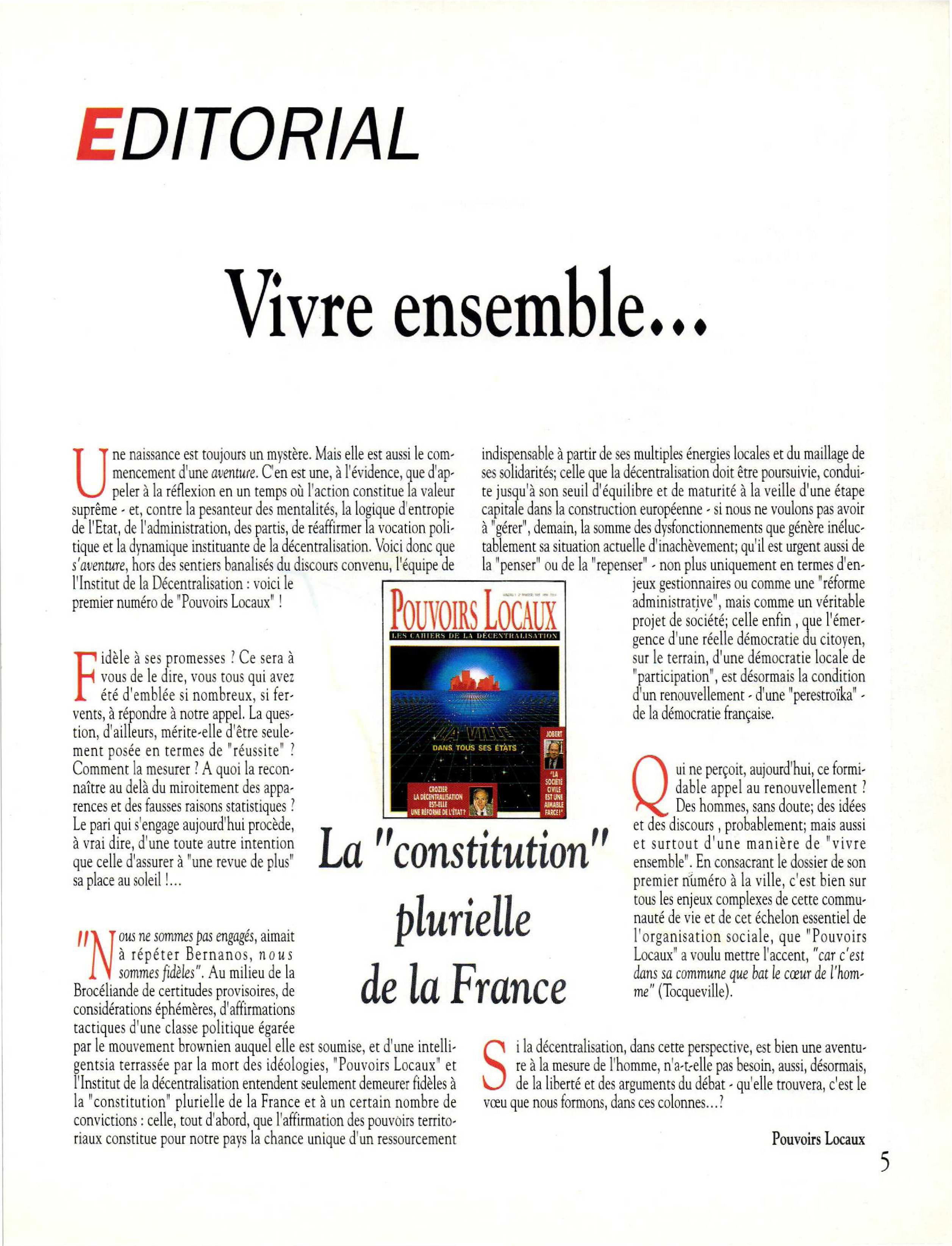 Article : Vivre ensemble