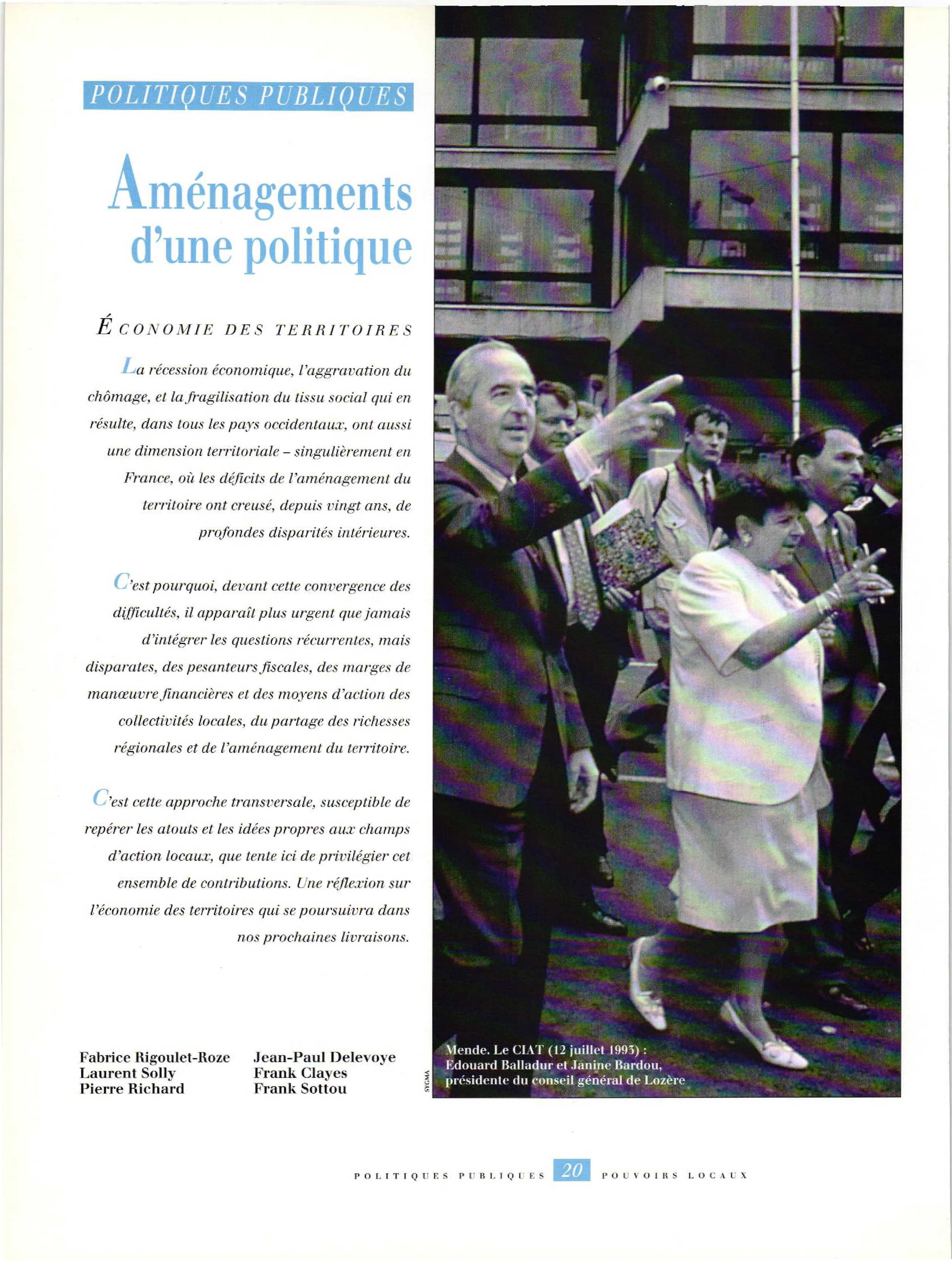 Article : POLITIQUES PUBLIQUES