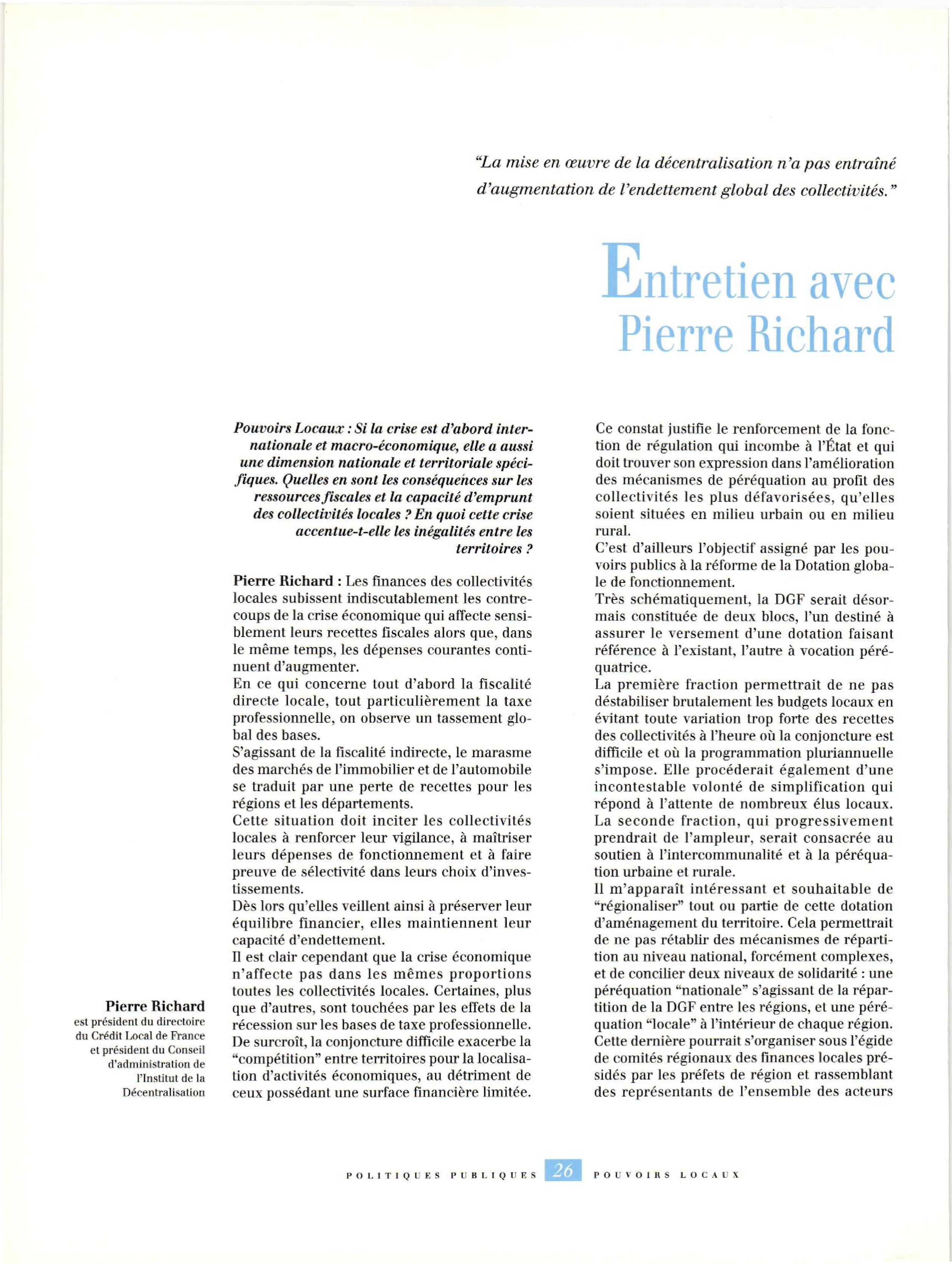 Article : Entretien avec Pierre Richard