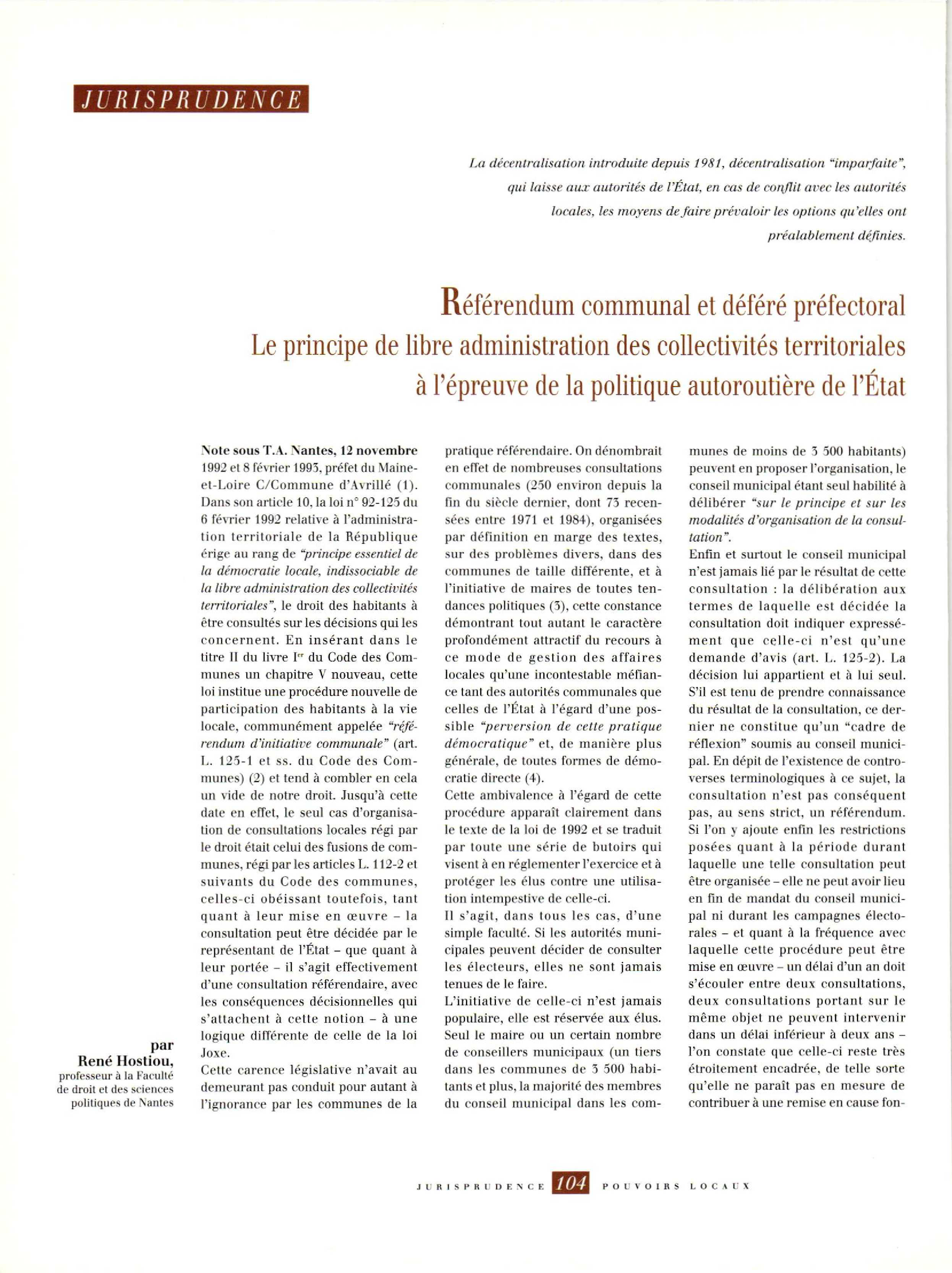 Article : JURISPRUDENCE