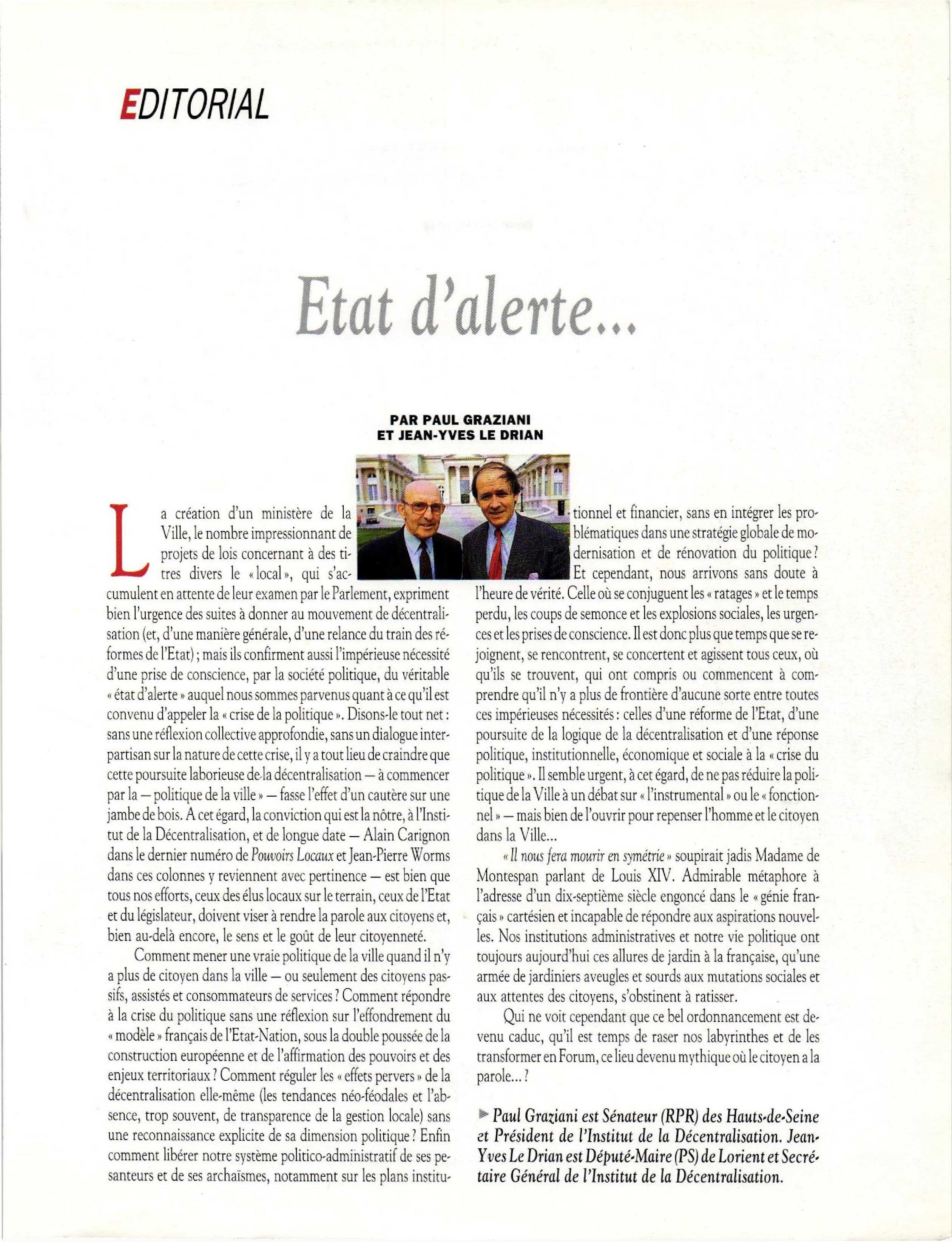 Article : EDITORIAL