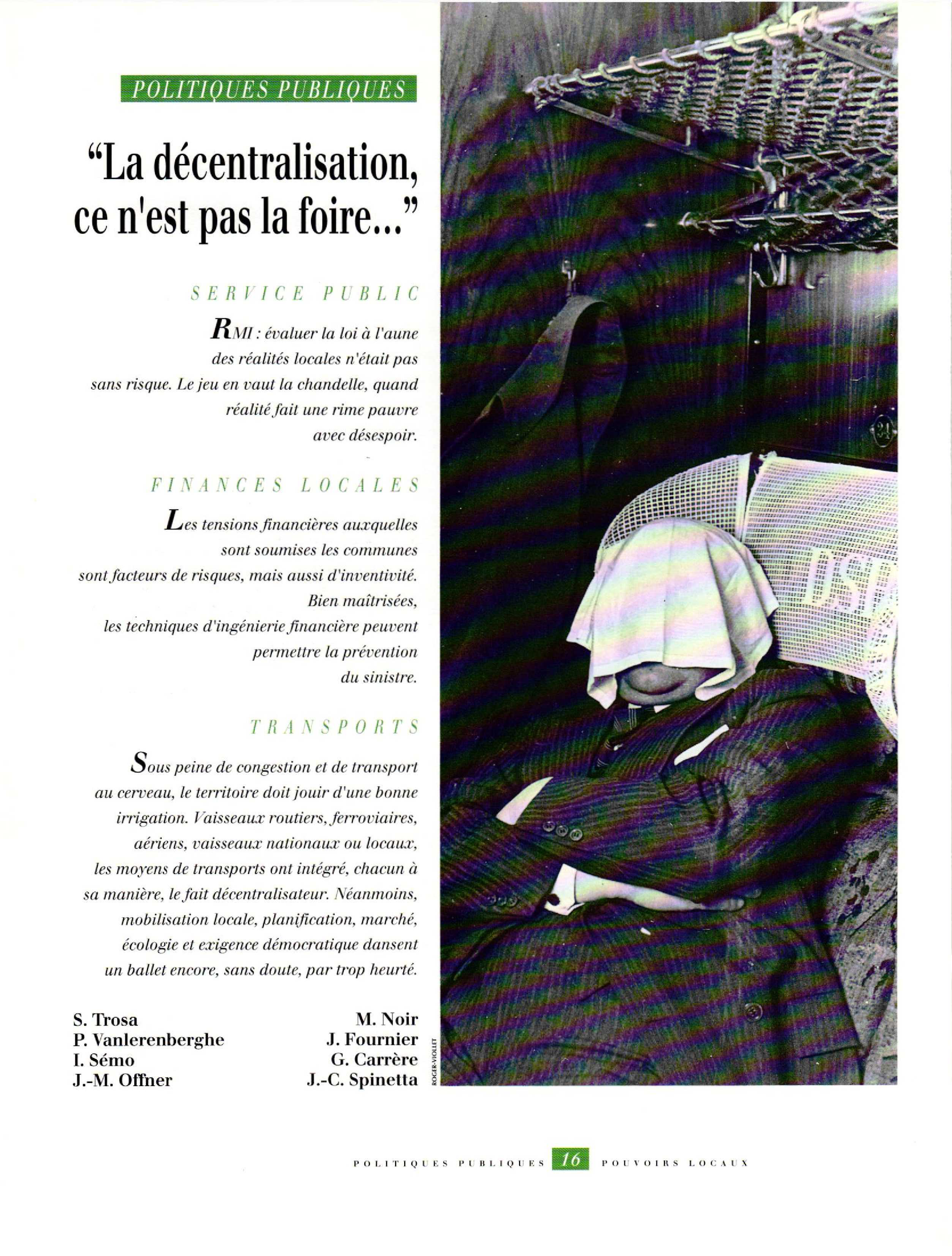 Article : POLITIQUES PUBLIQUES