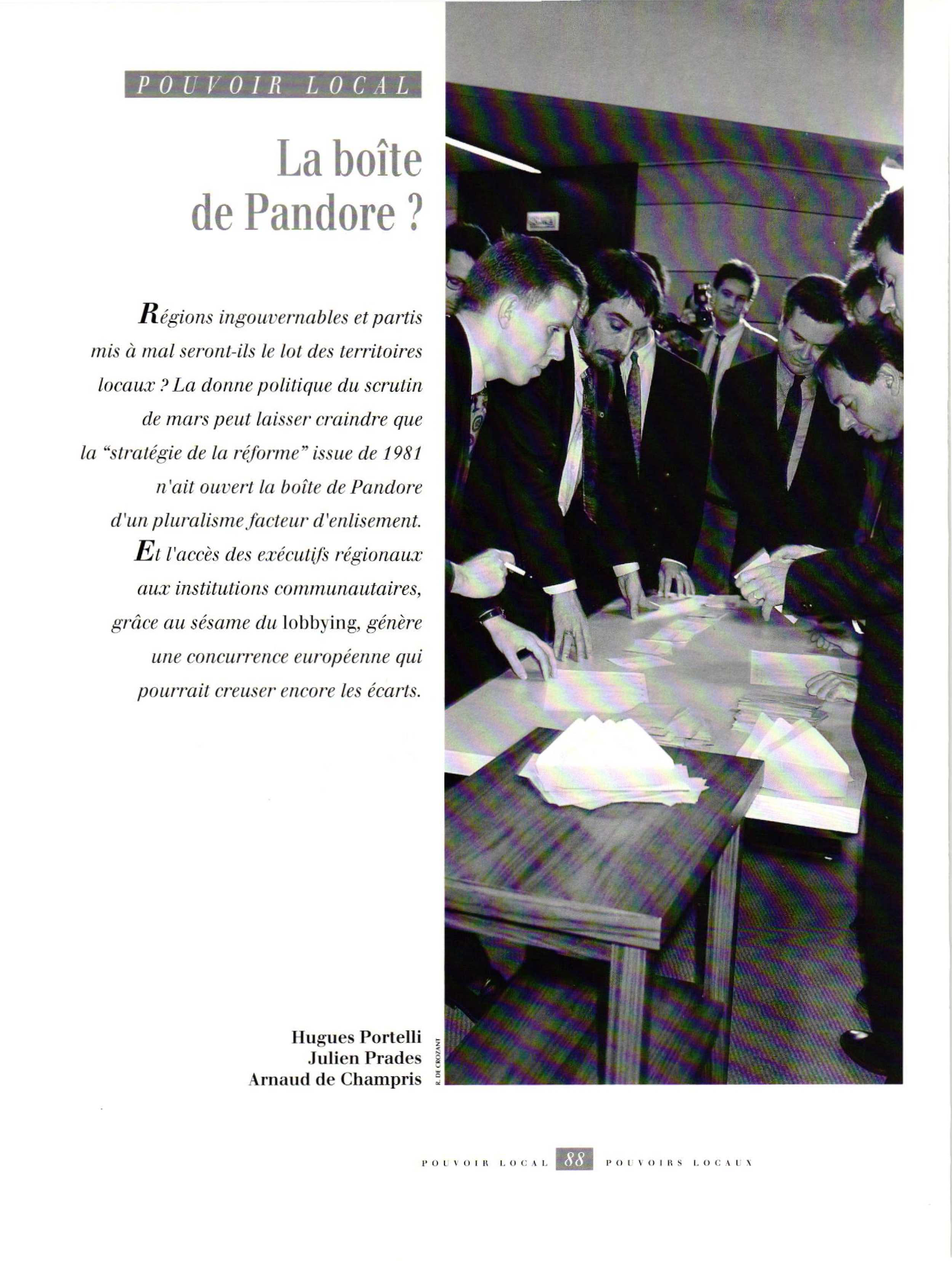 Article : POUVOIR LOCAL