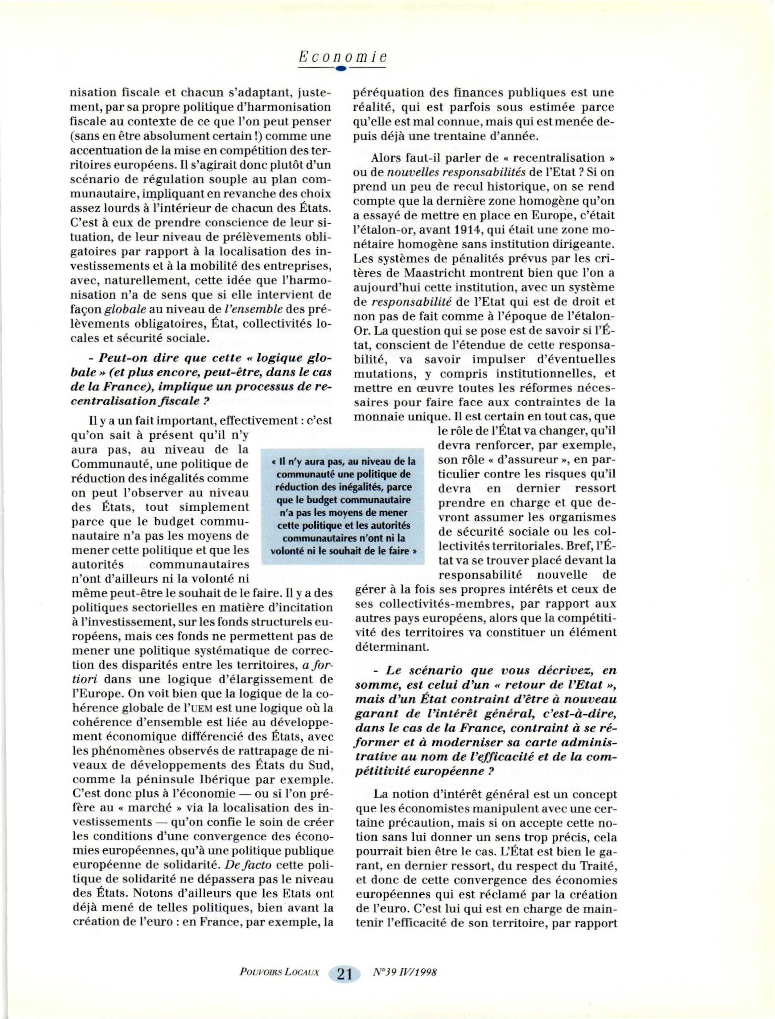 Article : Vers une souveraineté partagée