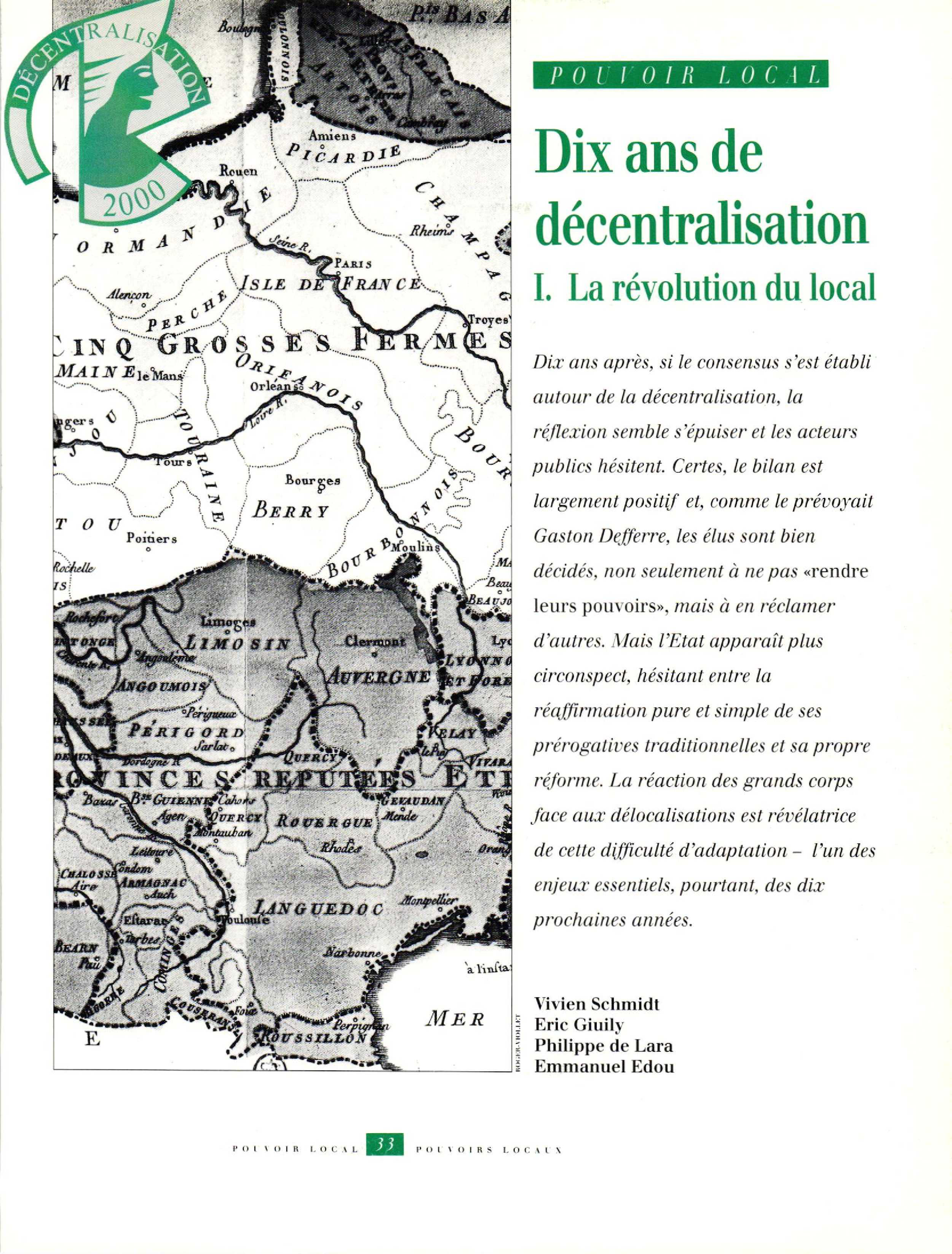 Article : POUVOIR LOCAL